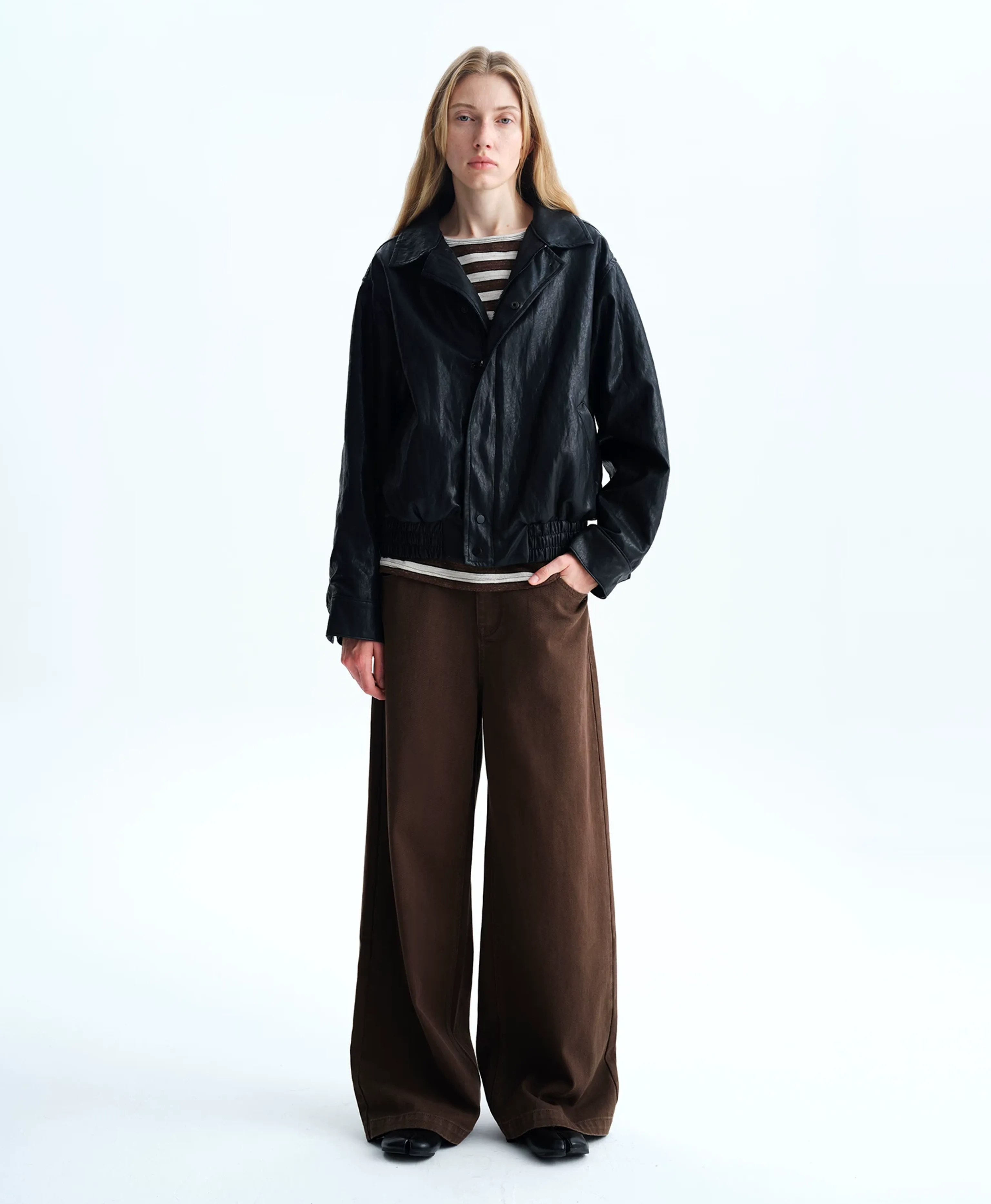 Italian Eco Faux Leather Blouson Jacket - Image 5