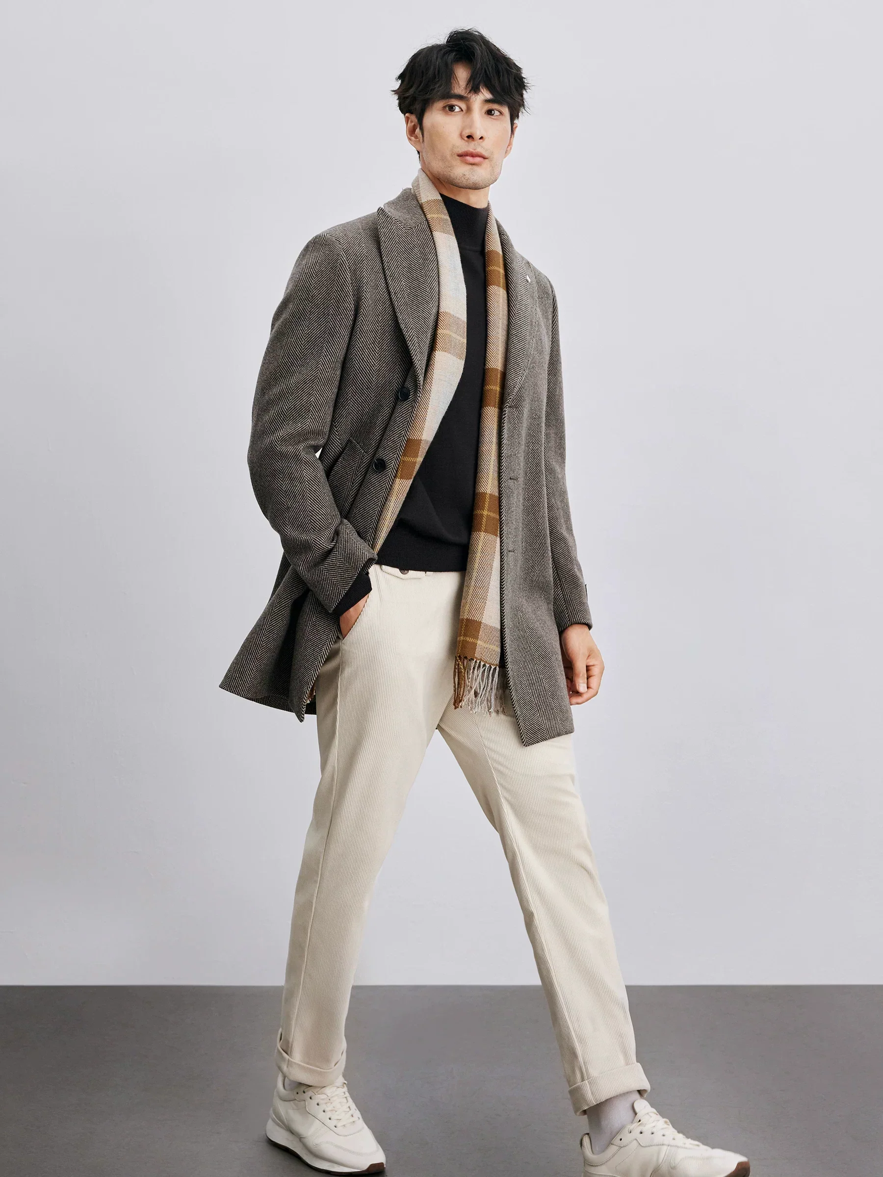 Italian Herringbone Wool Topcoat - Image 2