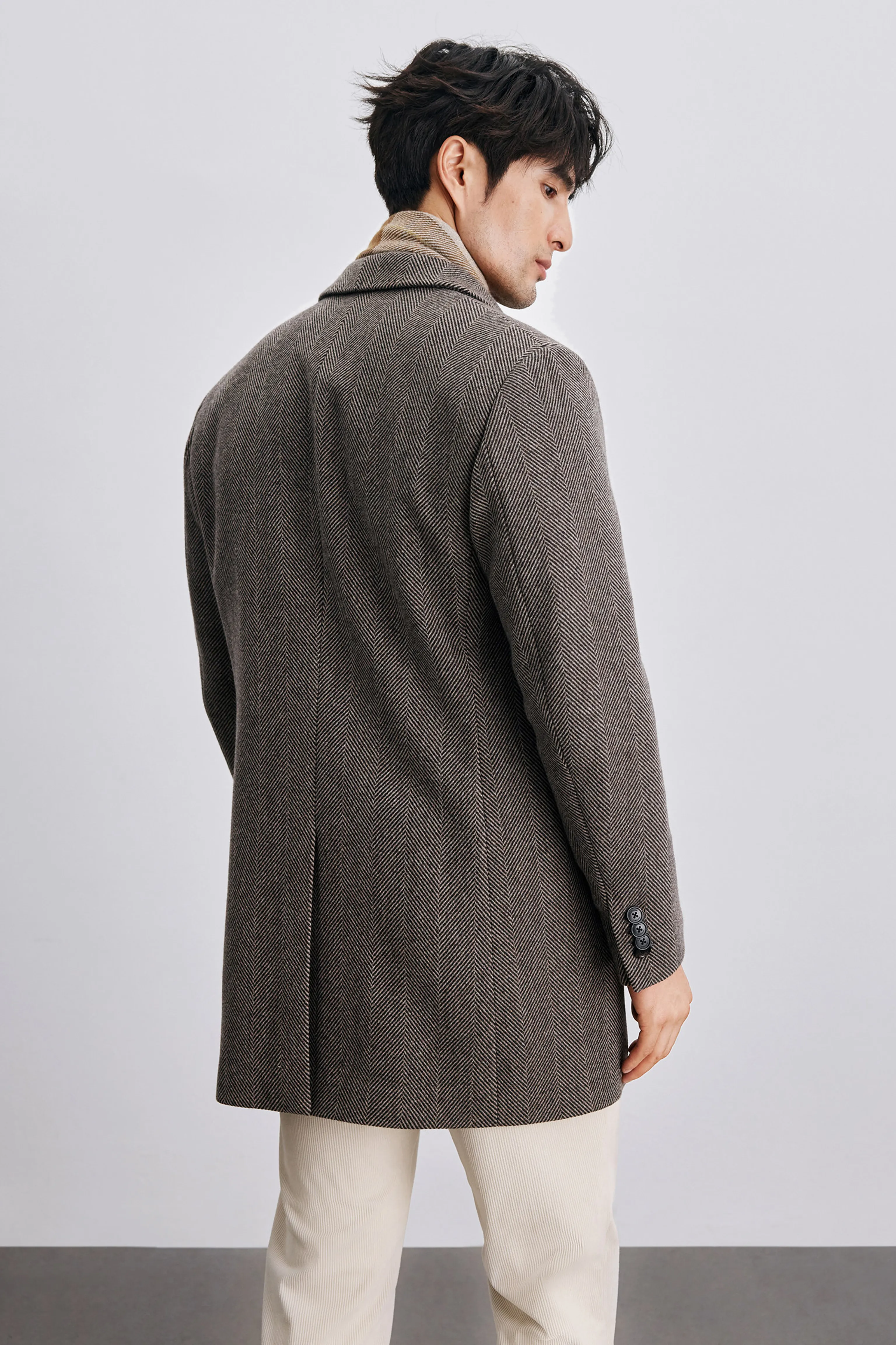 Italian Herringbone Wool Topcoat - Image 5