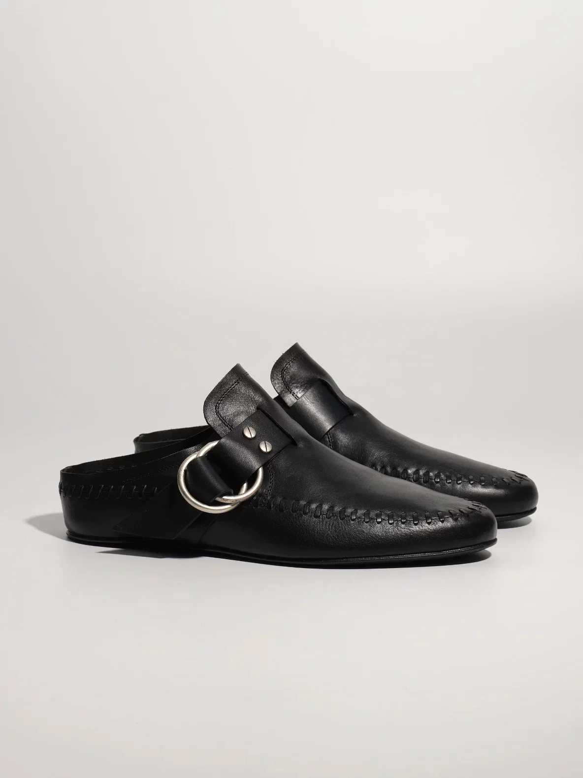 Italian Leather O-Ring Mule Loafer - Image 2