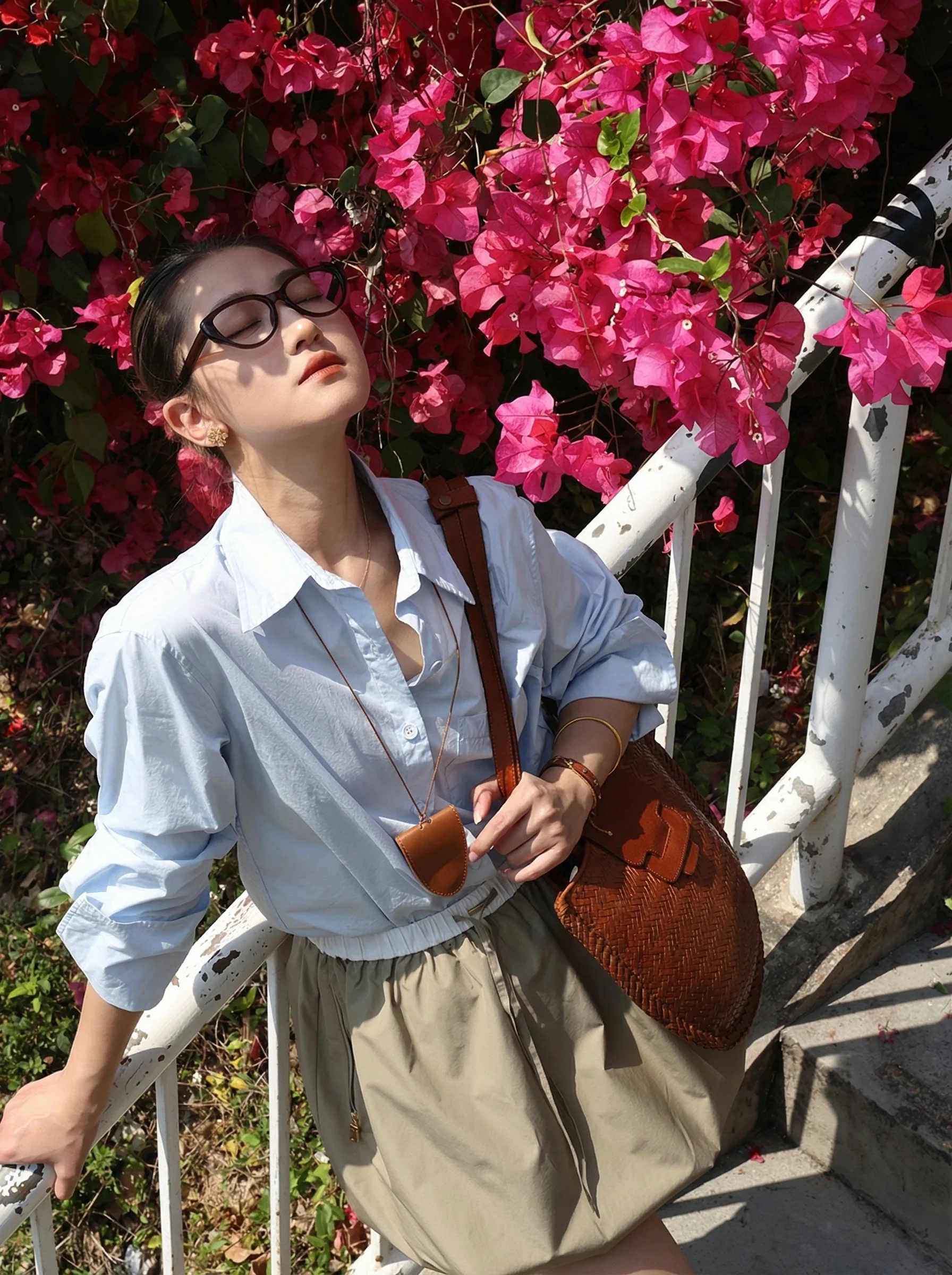 Italian Leather Woven Crescent Shoulder Bag - Image 3