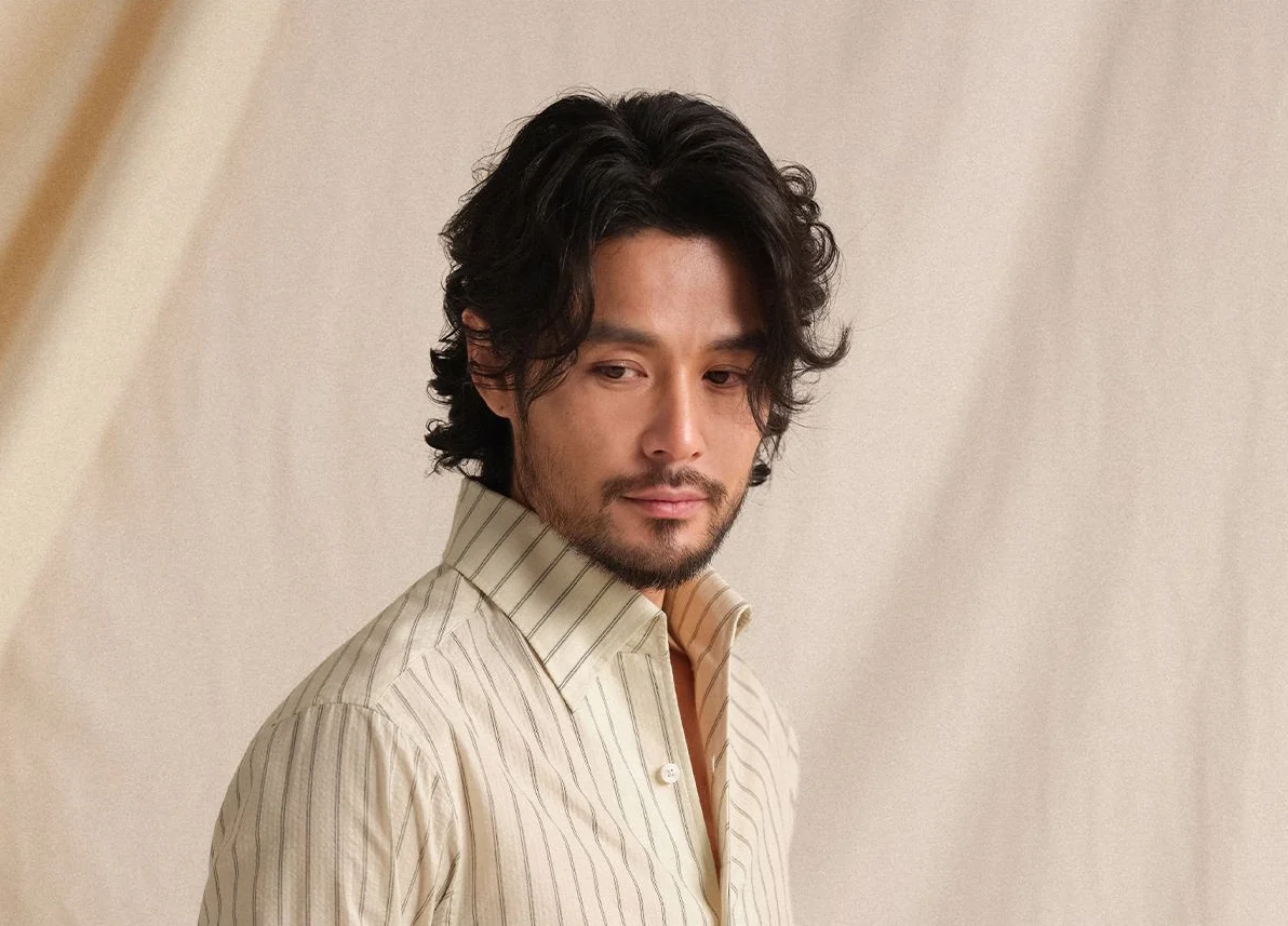 Italian One-Piece Collar Striped Shirt - Image 5