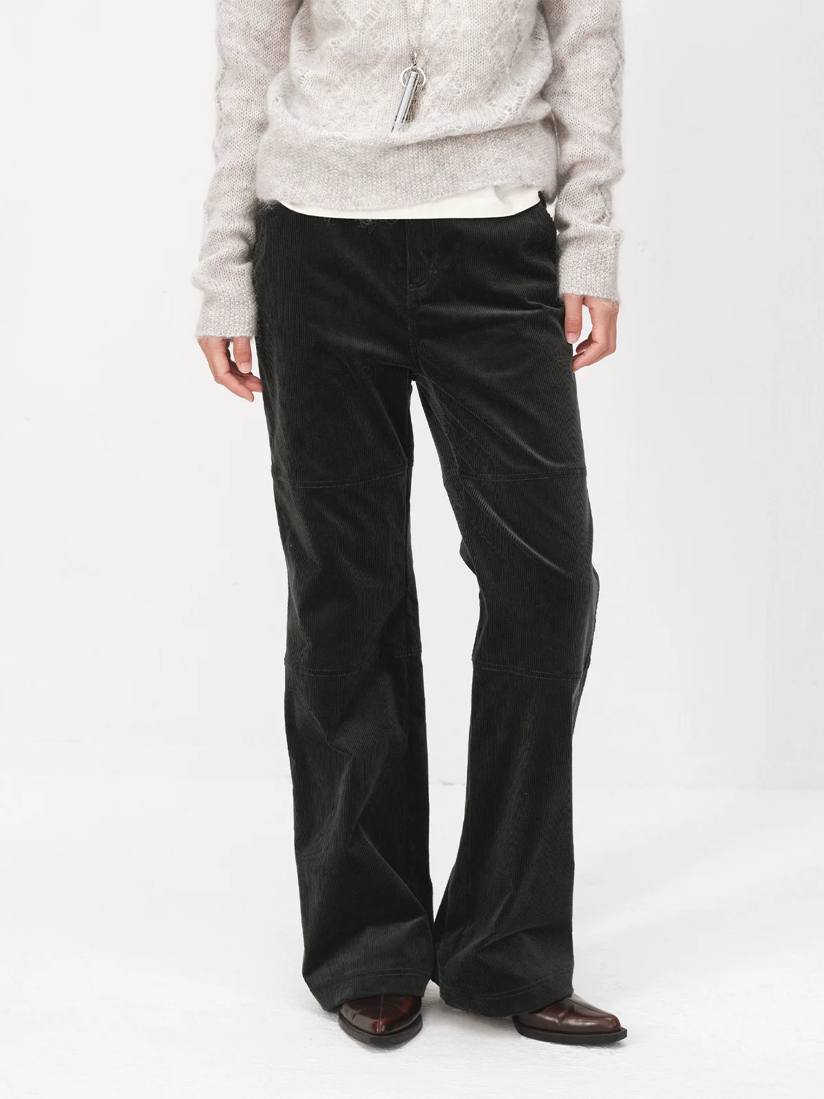 Italian Stretch Corduroy Flare Trousers - Image 5