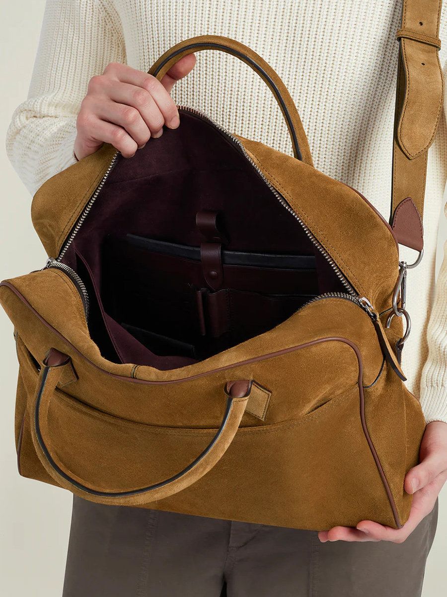 Italian Suede Carryall Briefcase - Image 2