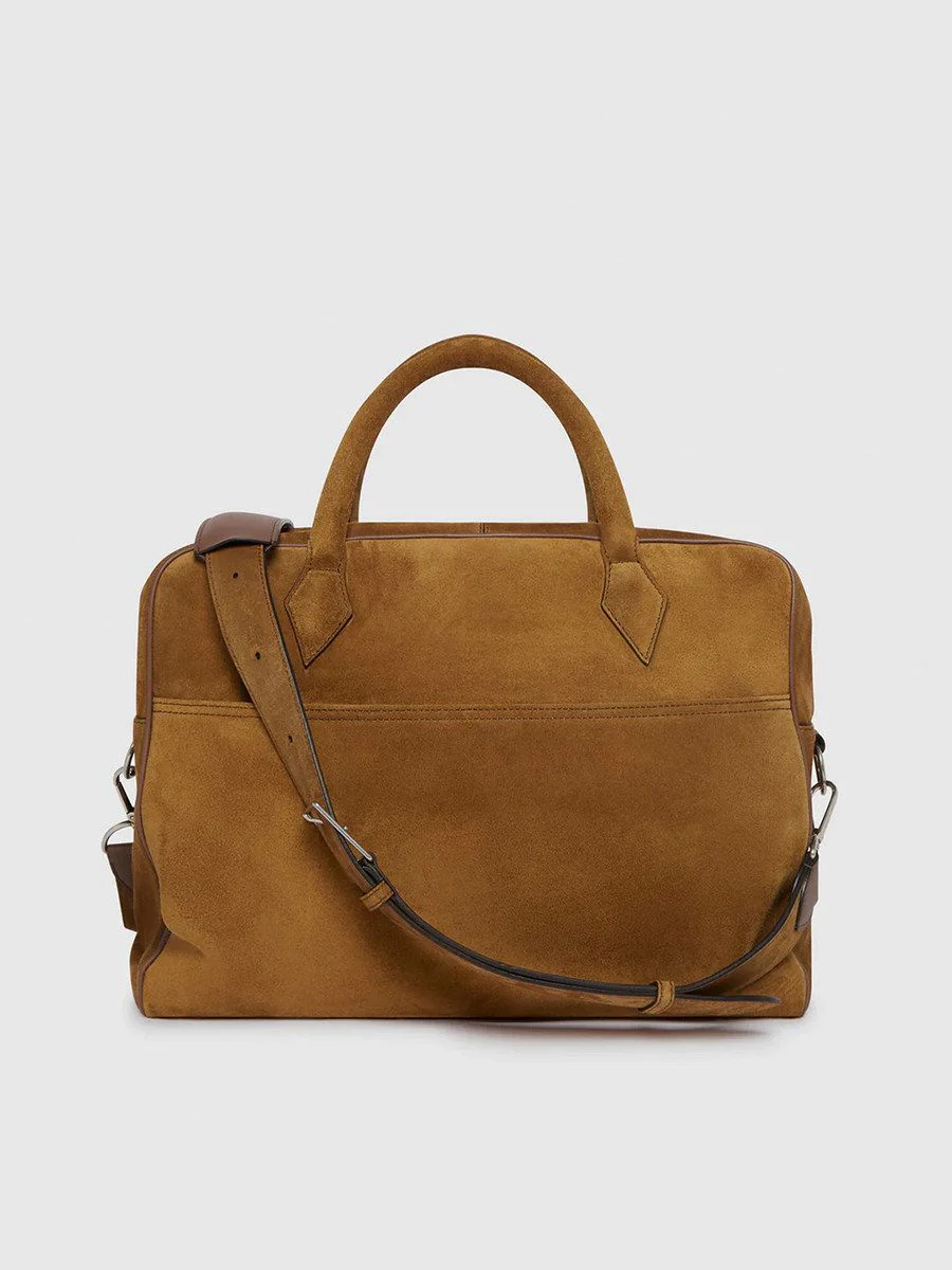 Italian Suede Carryall Briefcase - Image 5