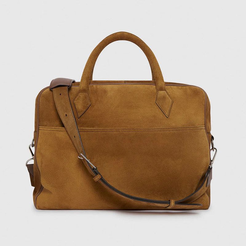 Italian Suede Carryall Briefcase - Image 6