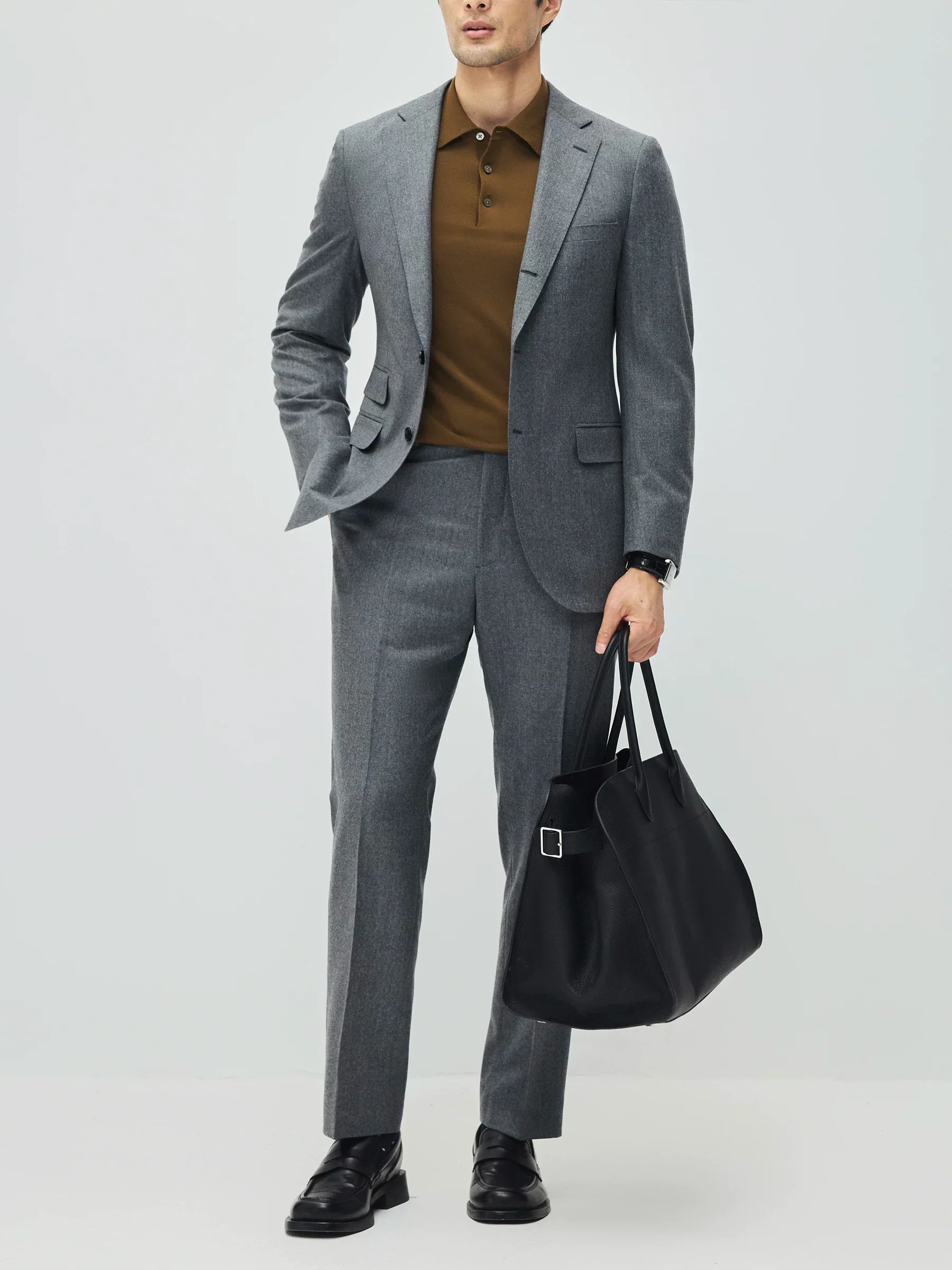 Italian Super 120s Flannel Suit Jacket - Image 3