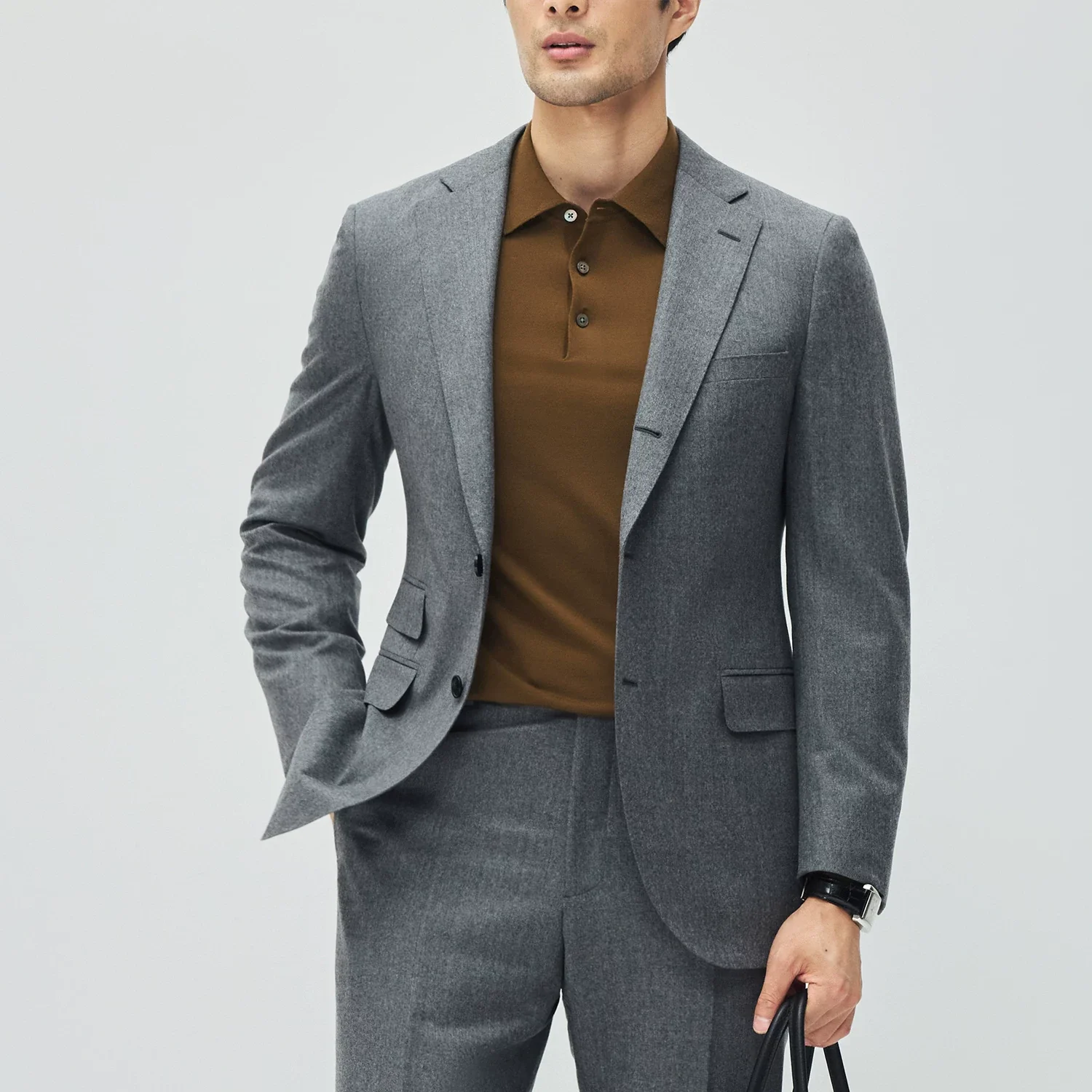 Italian Super 120s Flannel Suit Jacket - Image 4