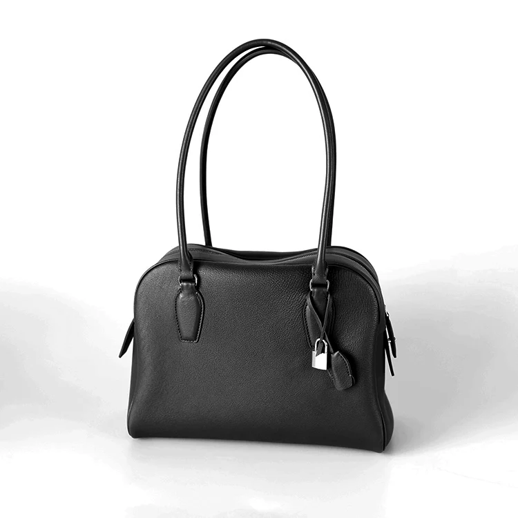 Italian Top-Grain Leather Boston Shoulder Bag - Image 6
