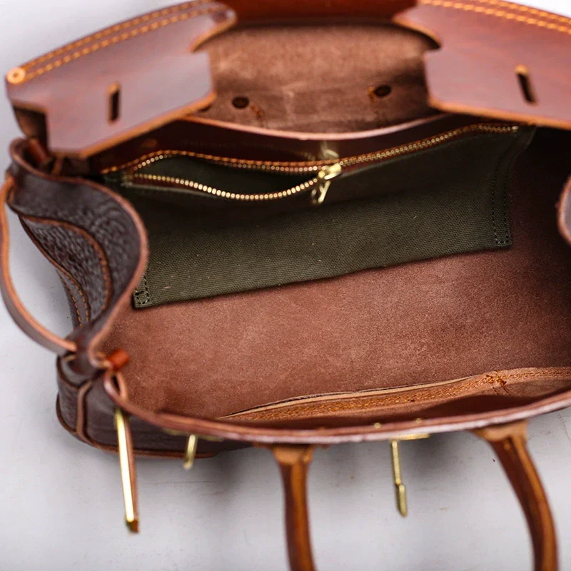 Italian Vegetable-Tanned Leather Top-Handle Bag - Image 4