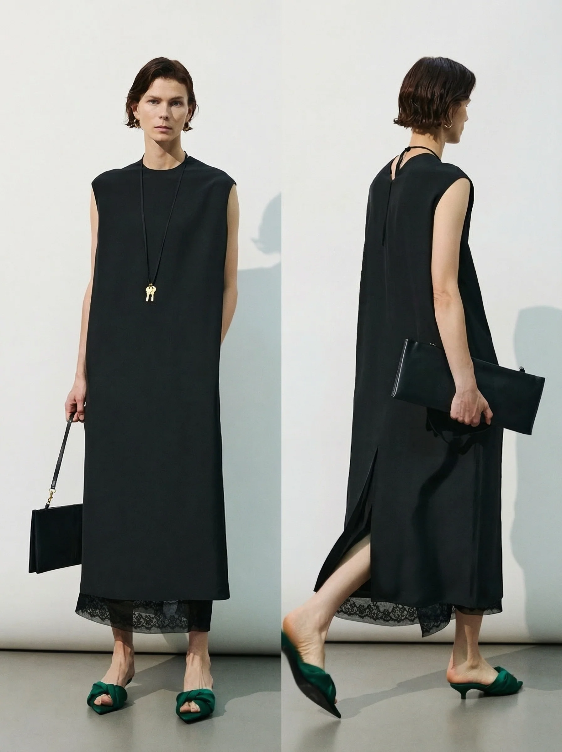 Italian Viscose Sleeveless Column Dress - Image 3