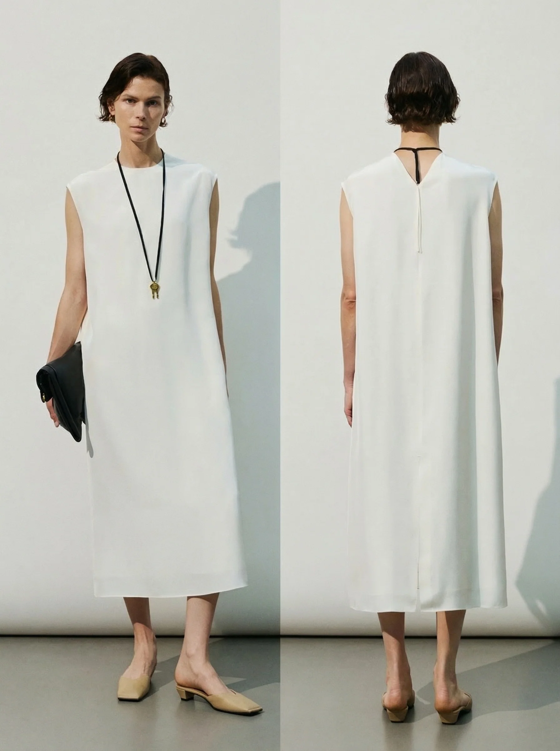 Italian Viscose Sleeveless Column Dress - Image 4