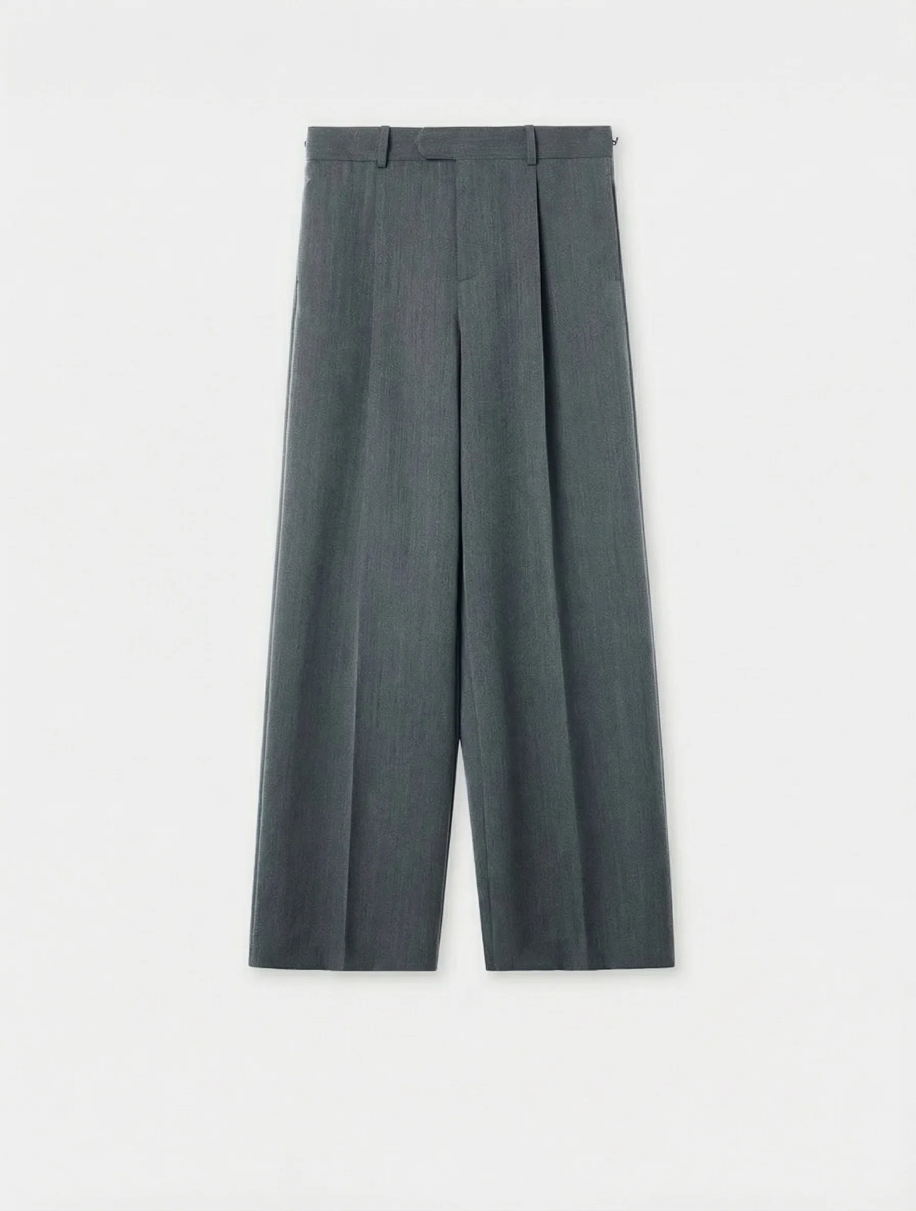 Italian Worsted Wool Wide-Leg Trousers - Image 6