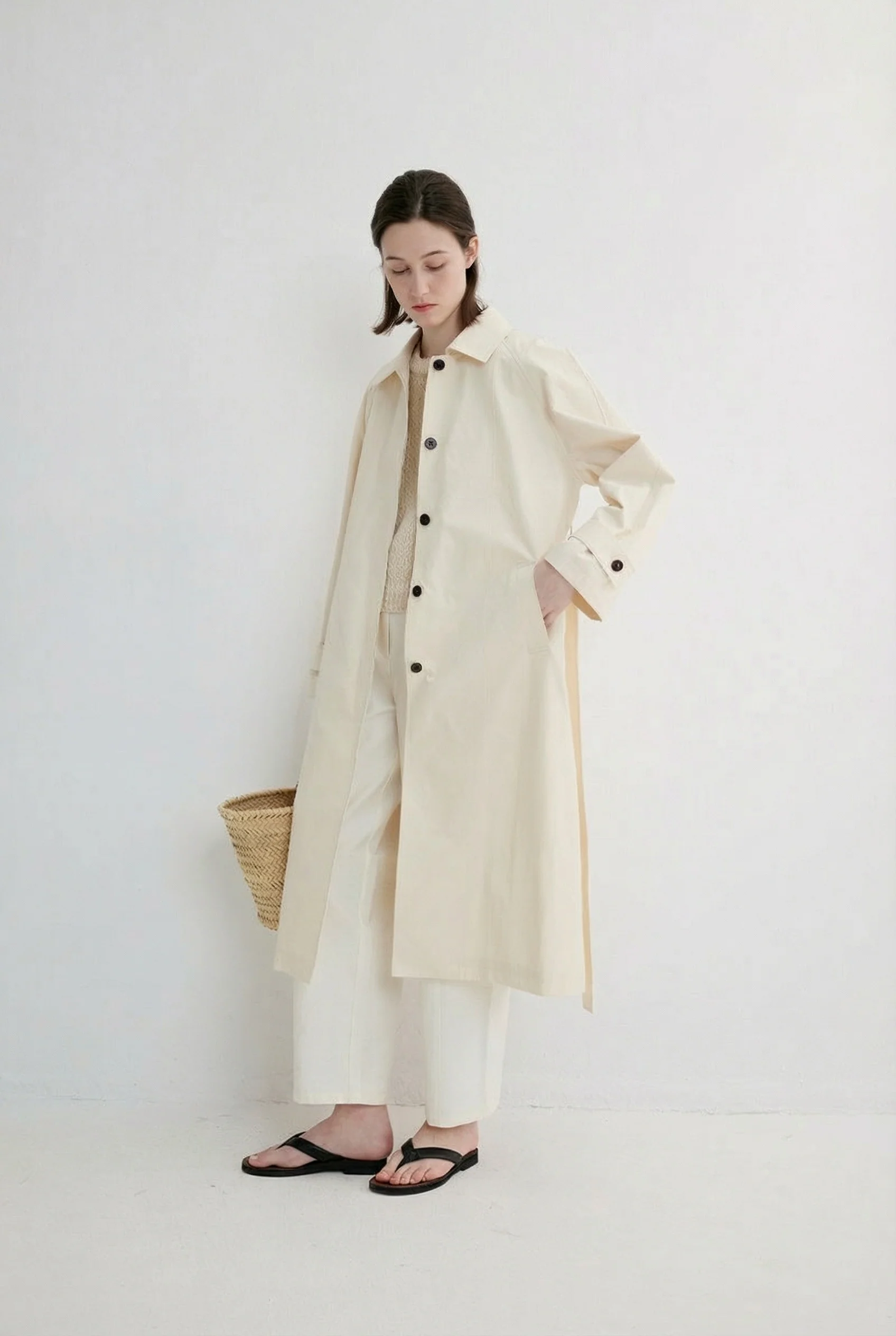 Ivory Belted Coat - Image 2