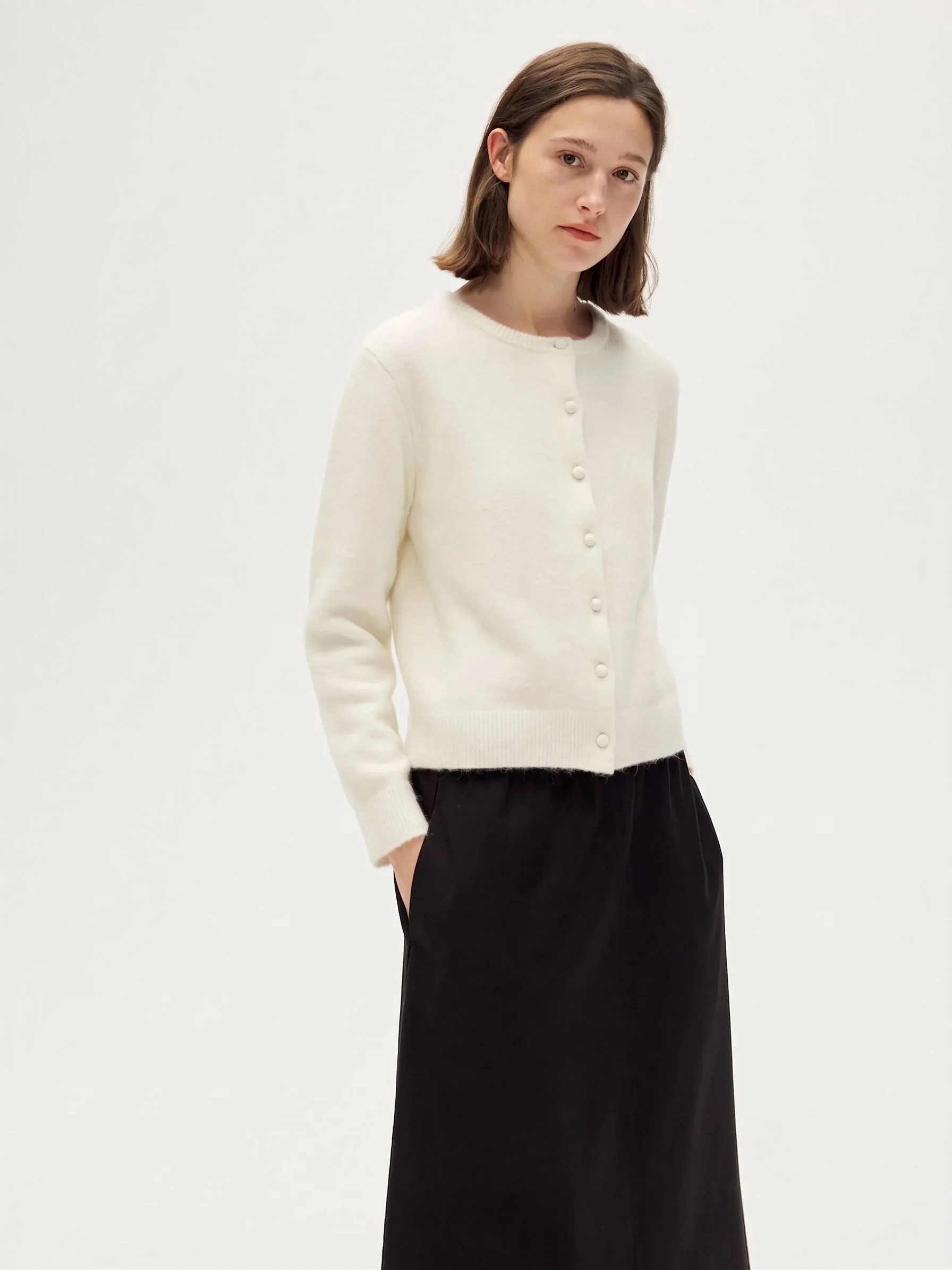 Ivory Button Cardigan - Image 4