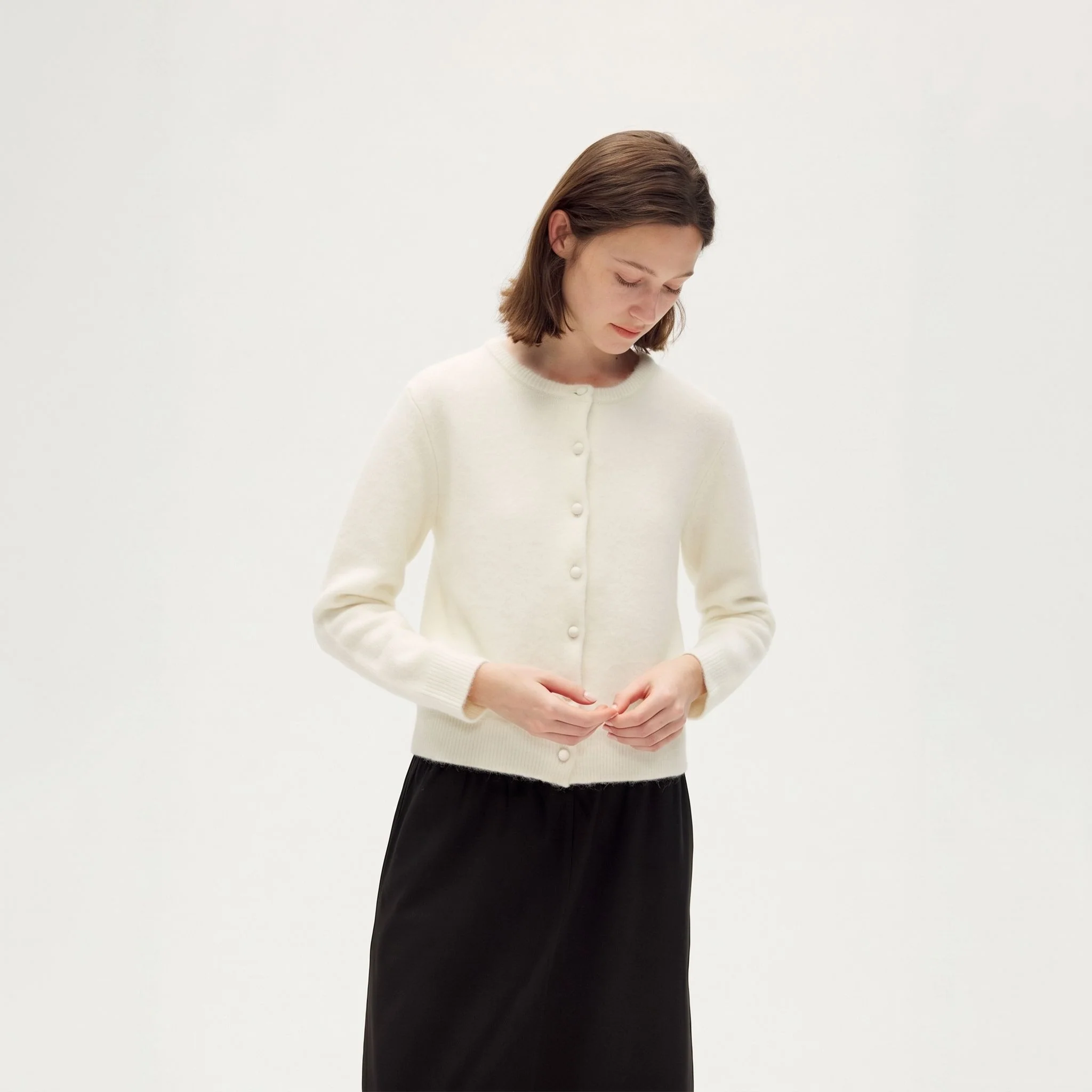 Ivory Button Cardigan - Image 6