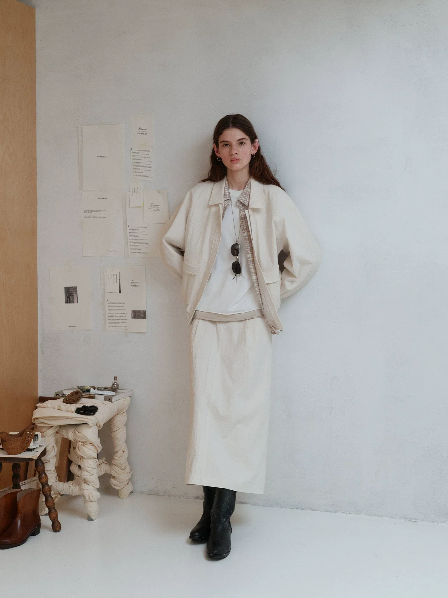 Ivory Crinkle Utility Jacket - Image 3