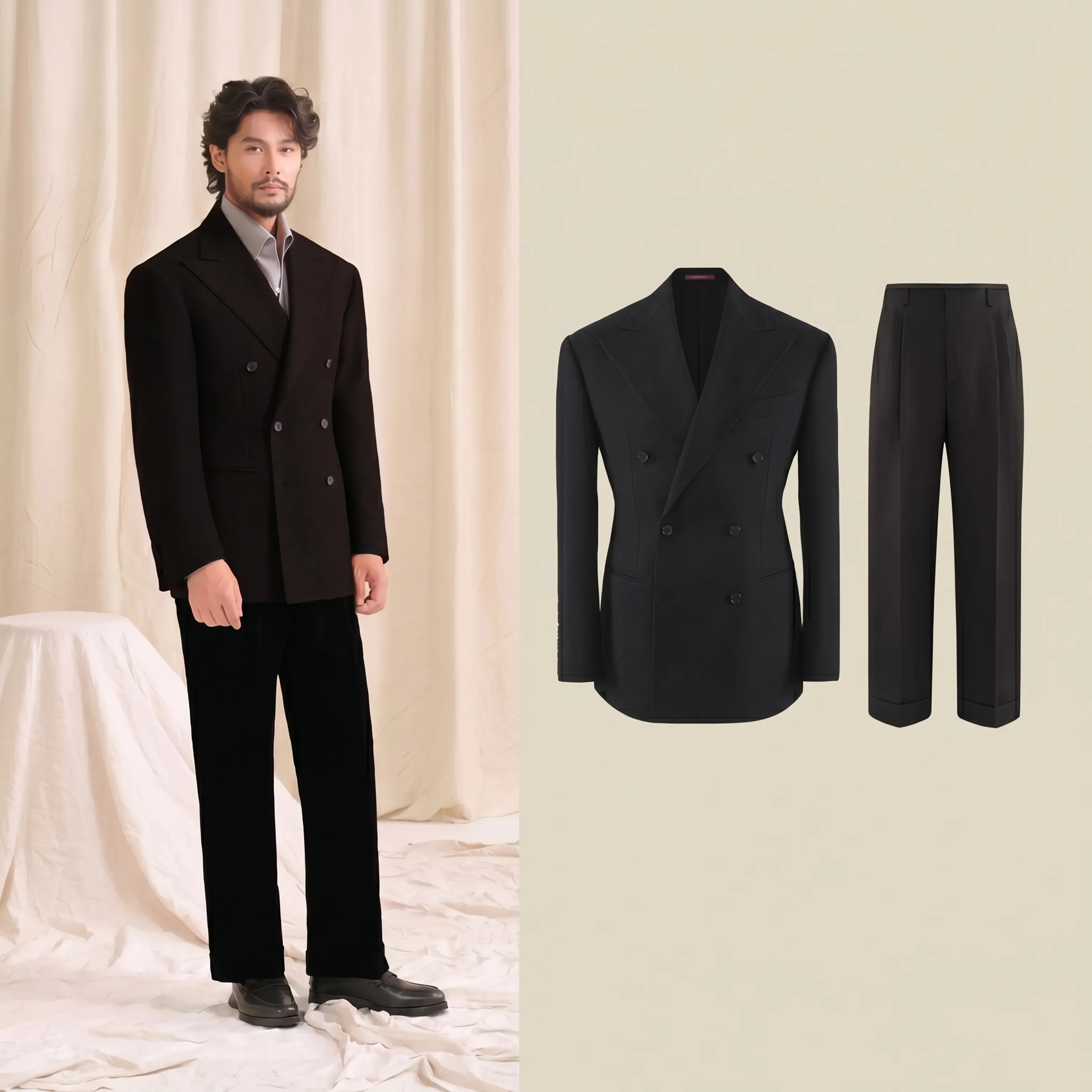 Ivory Double-Breasted Suit - Image 4