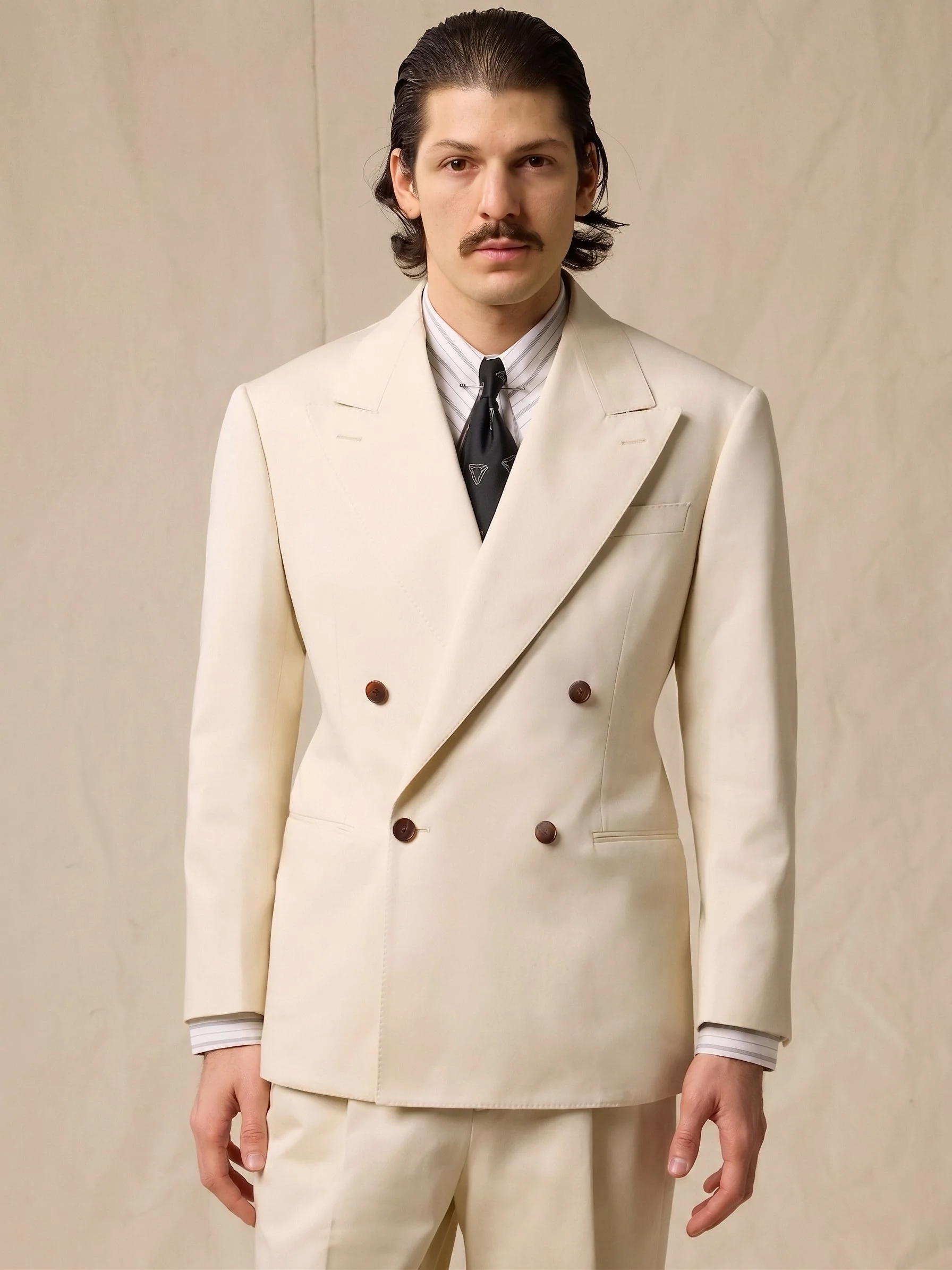 Ivory Double-Breasted Suit