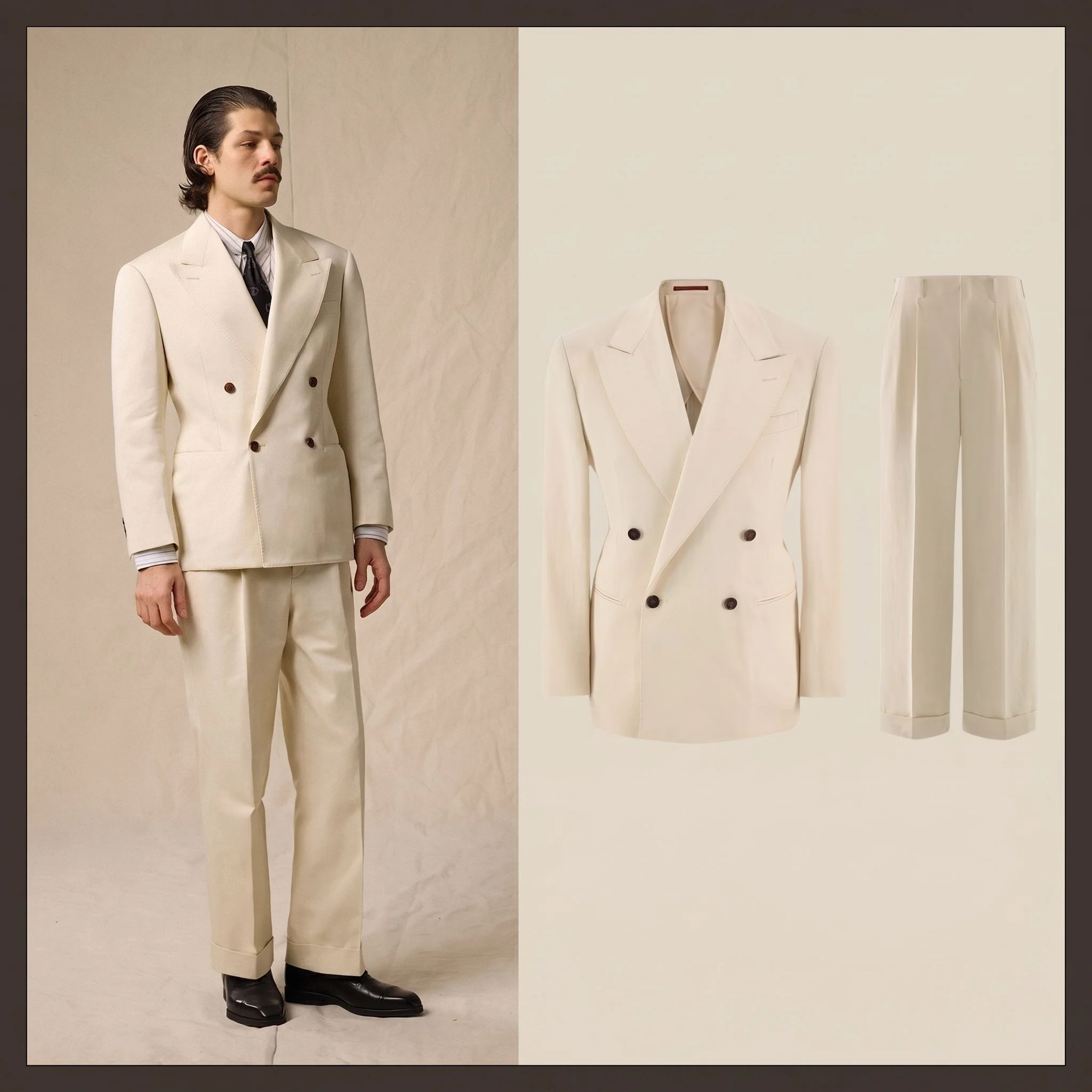 Ivory Double-Breasted Suit - Image 7