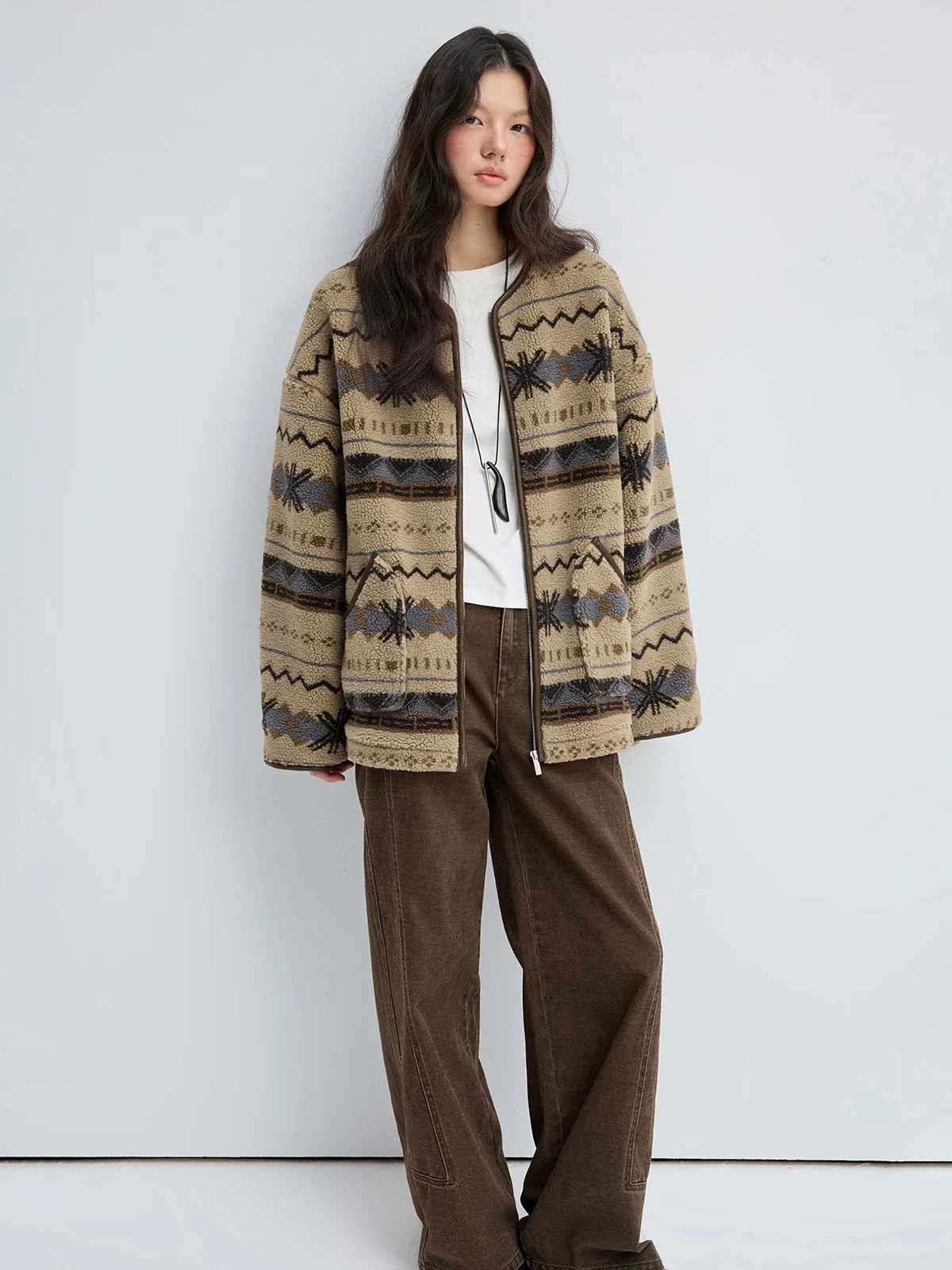 Jacquard Fleece Jacket - Image 4