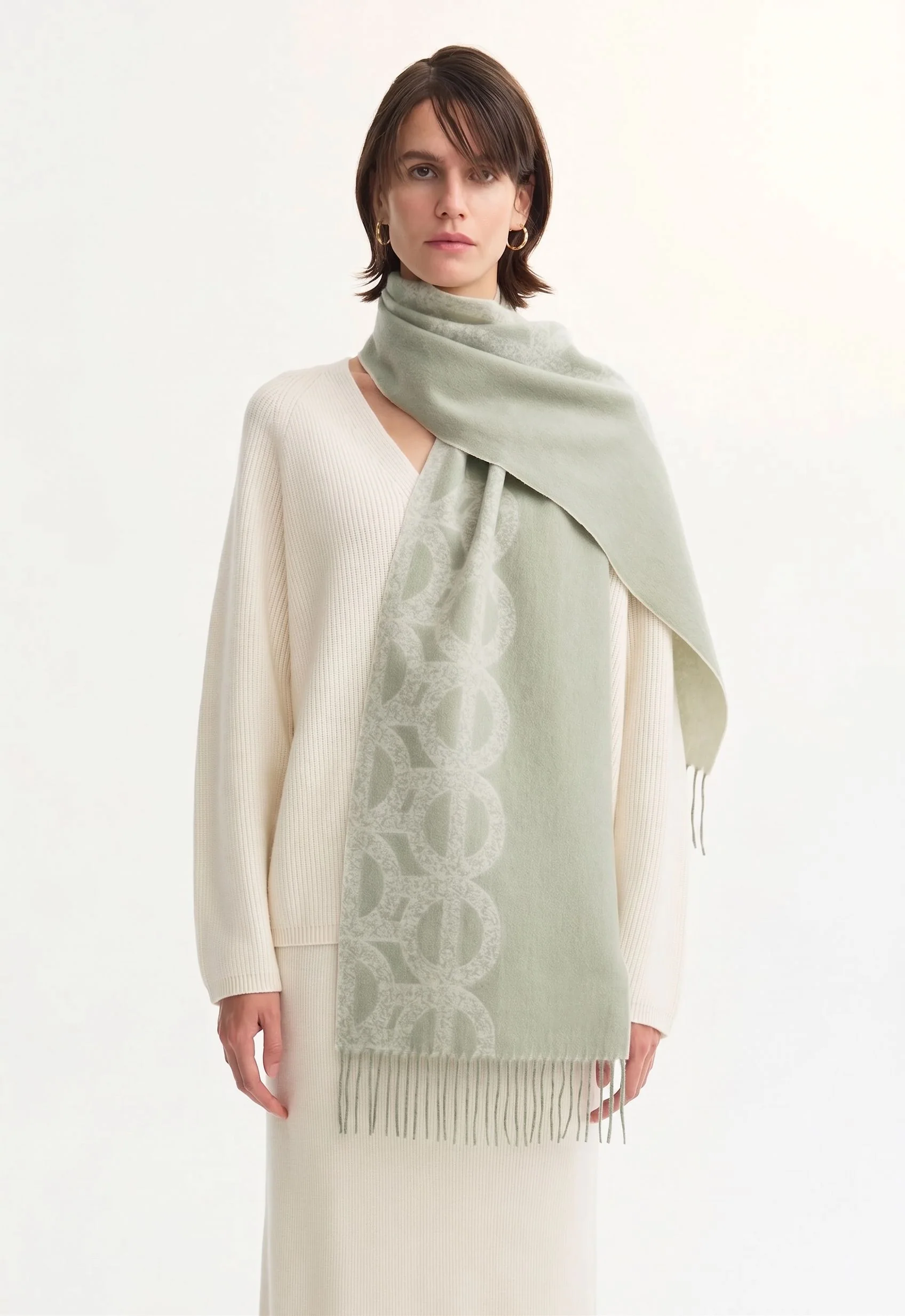 Jacquard Fringe Scarf - Image 2
