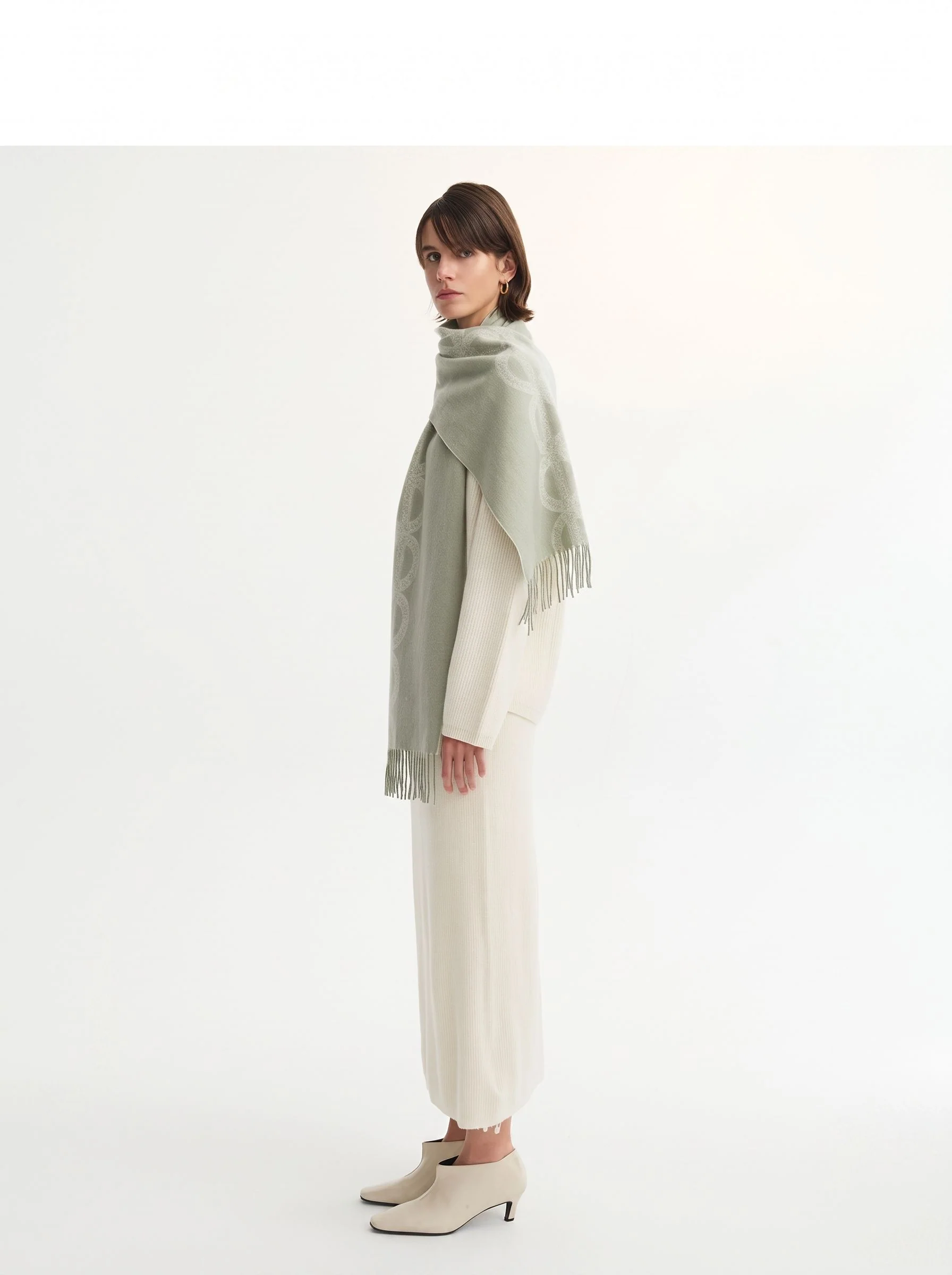 Jacquard Fringe Scarf - Image 3