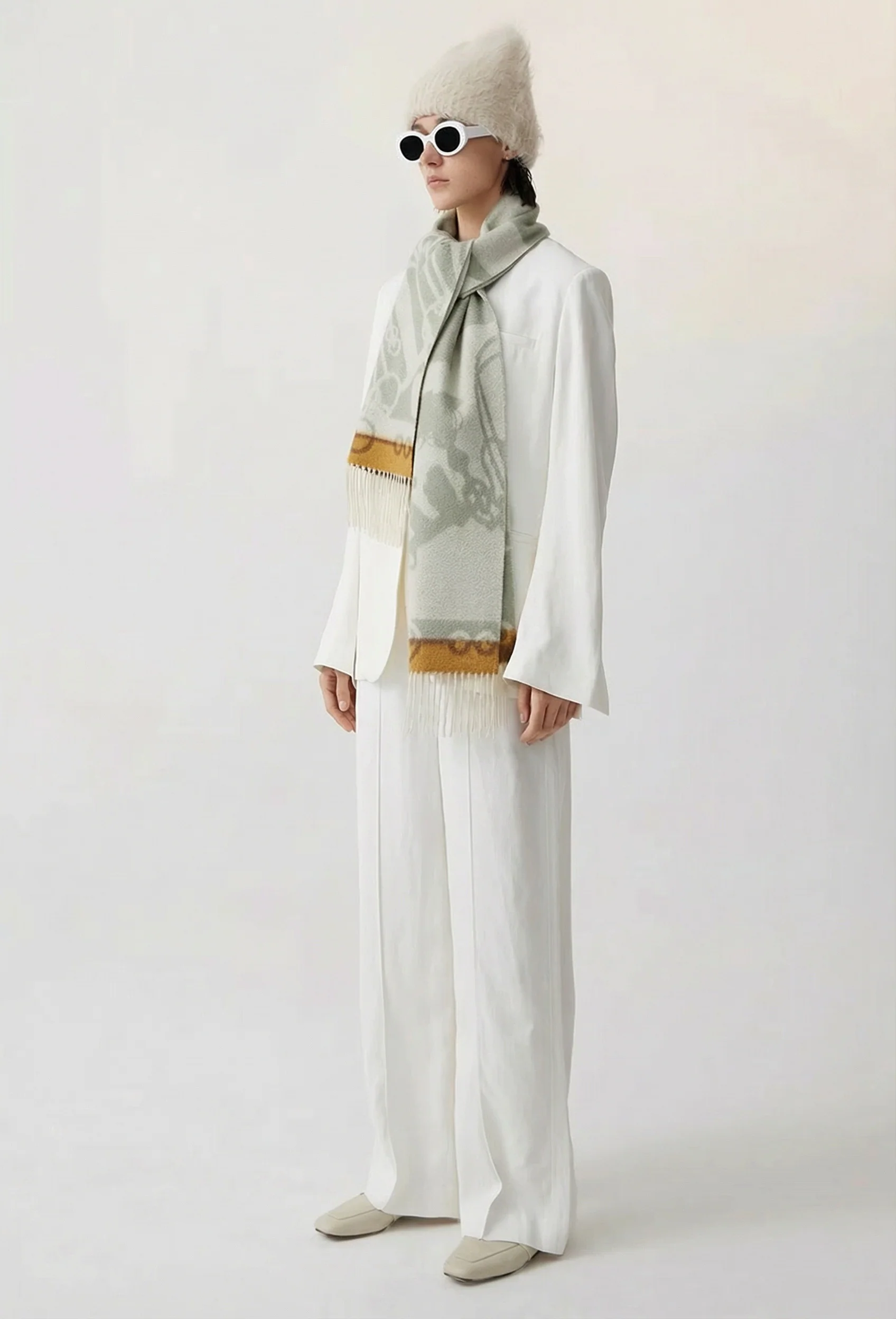 Jacquard Fringe Scarf - Image 3