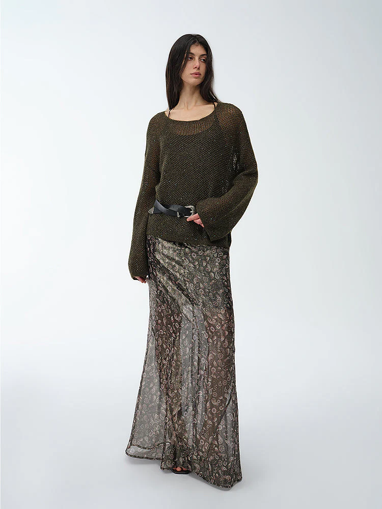 Jacquard Silk Skirt - Image 2