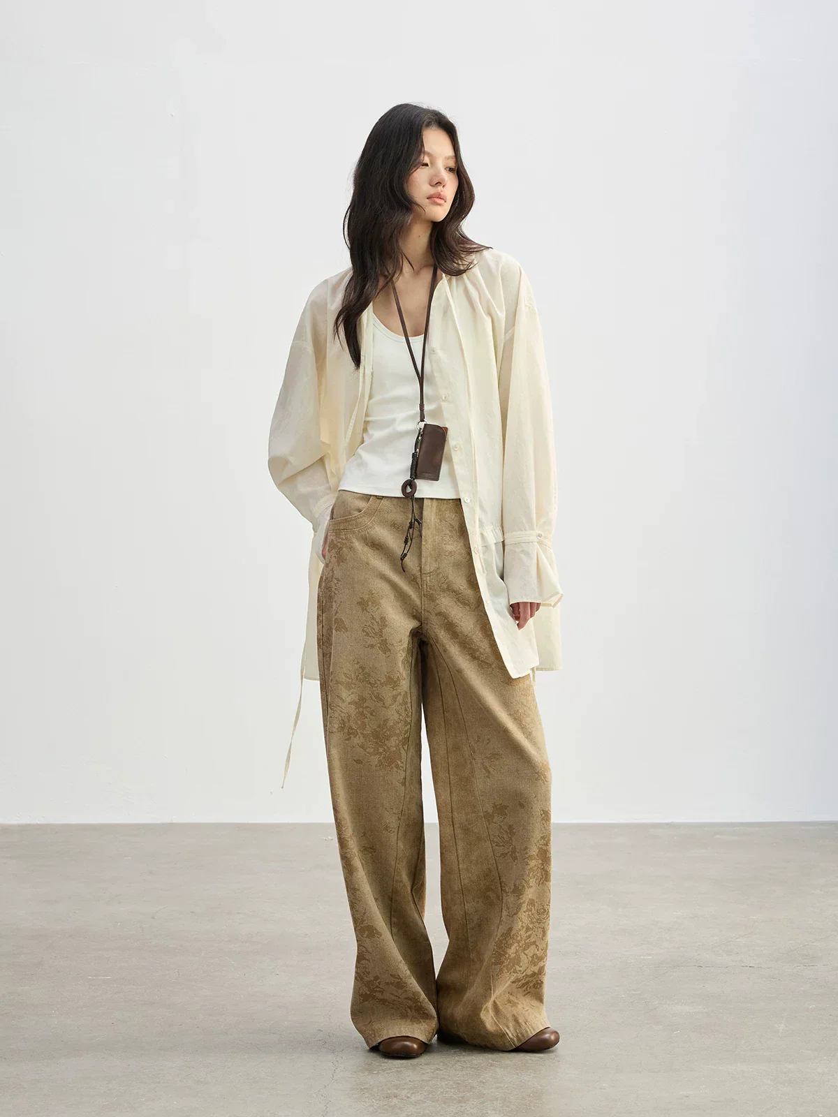 Jacquard Wide-Leg Jeans - Image 4