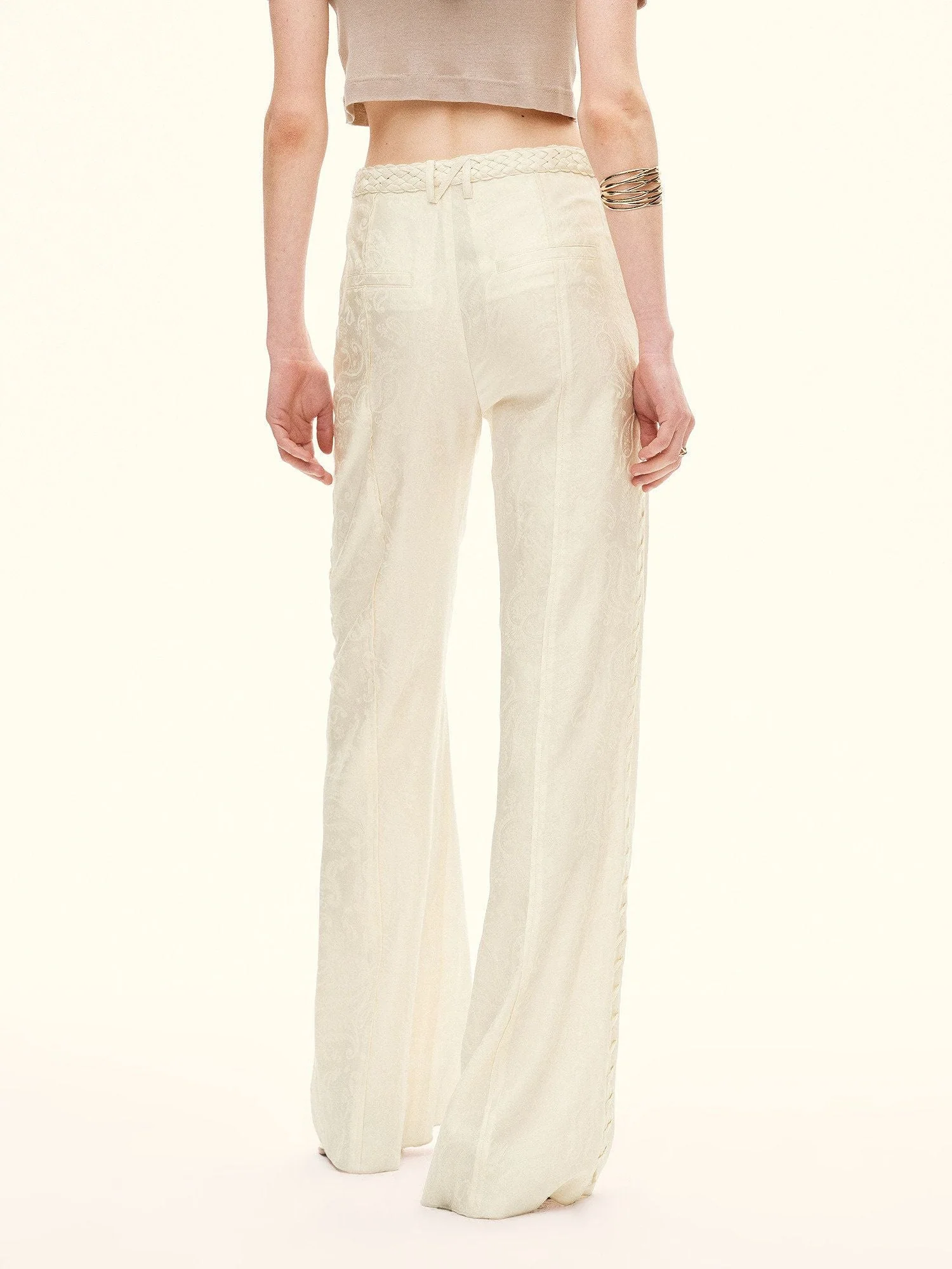 Jacquard Wide-Leg Trousers - Image 4
