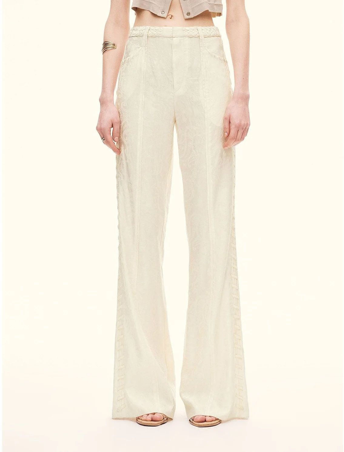 Jacquard Wide-Leg Trousers - Image 5