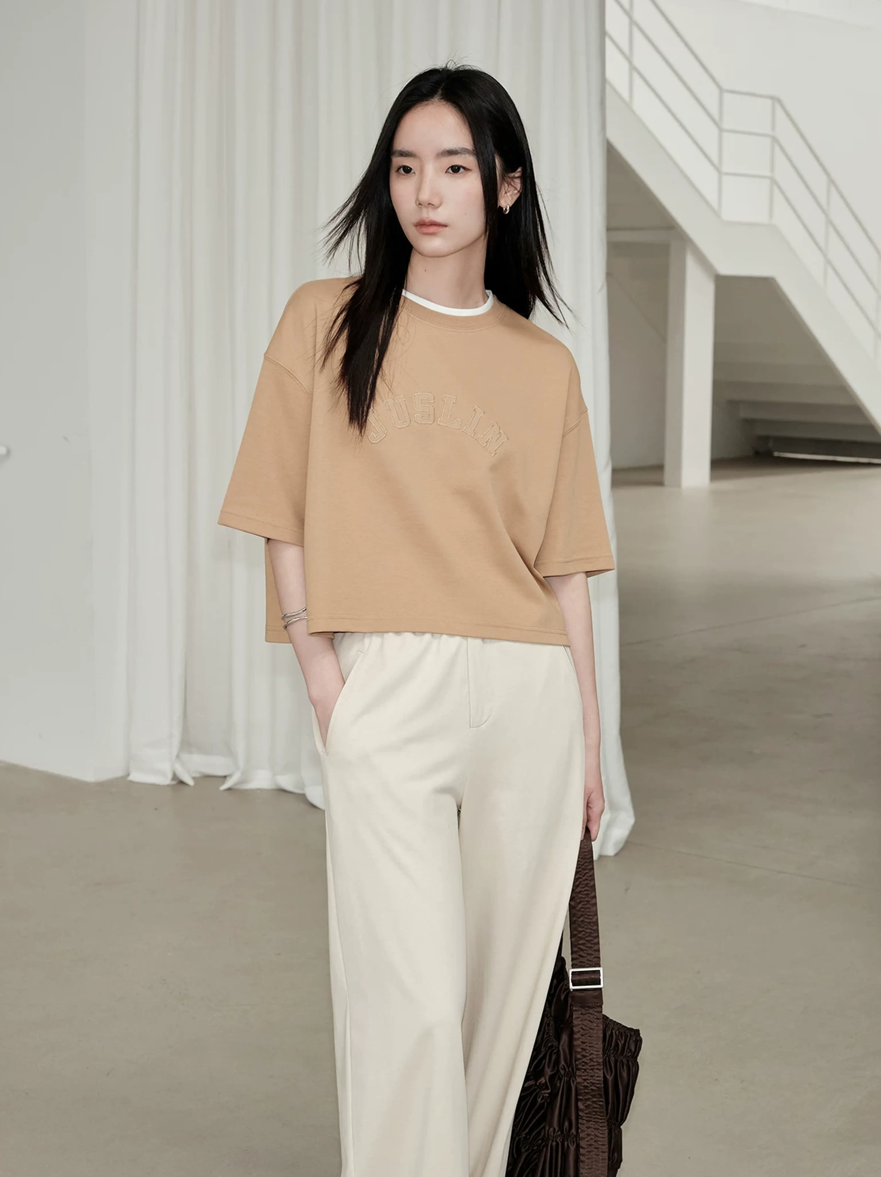 Juslin Appliqué Embroidered T-Shirt