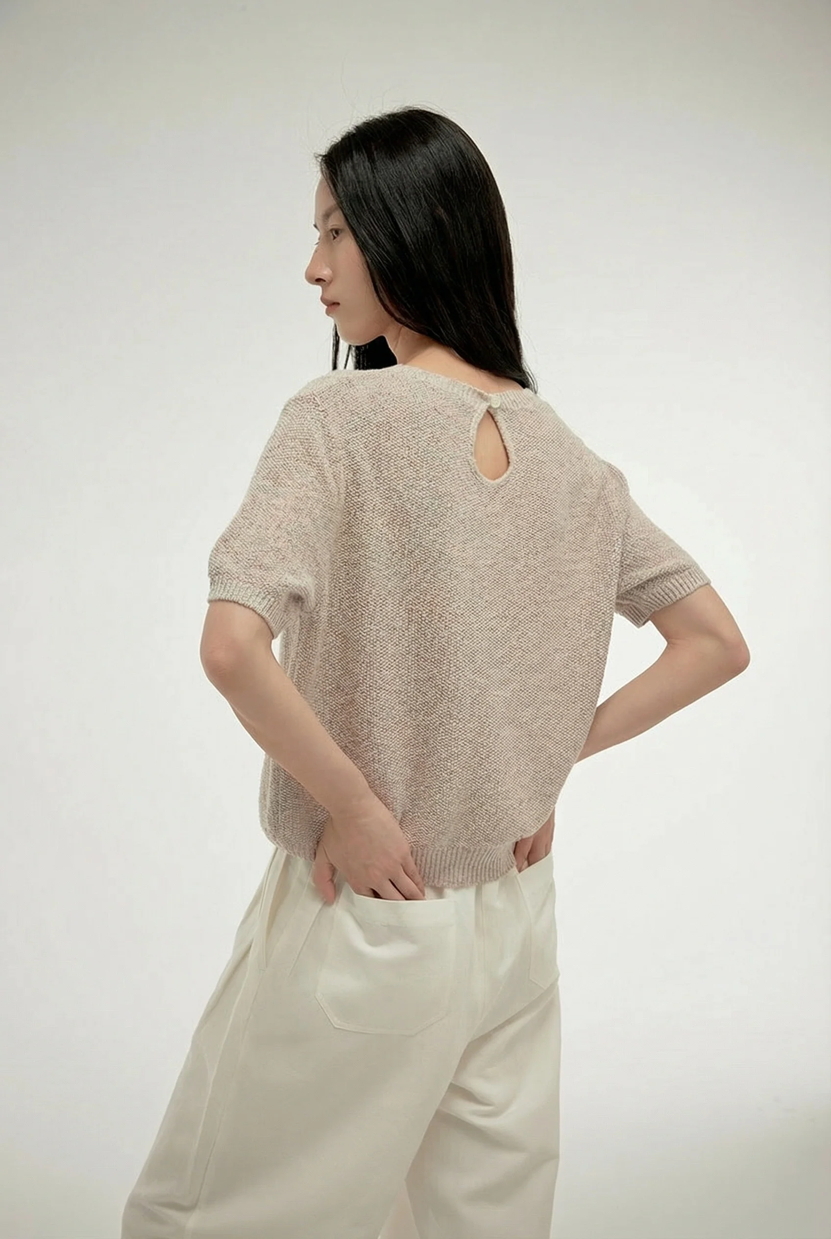 Keyhole Knit Tee - Image 4