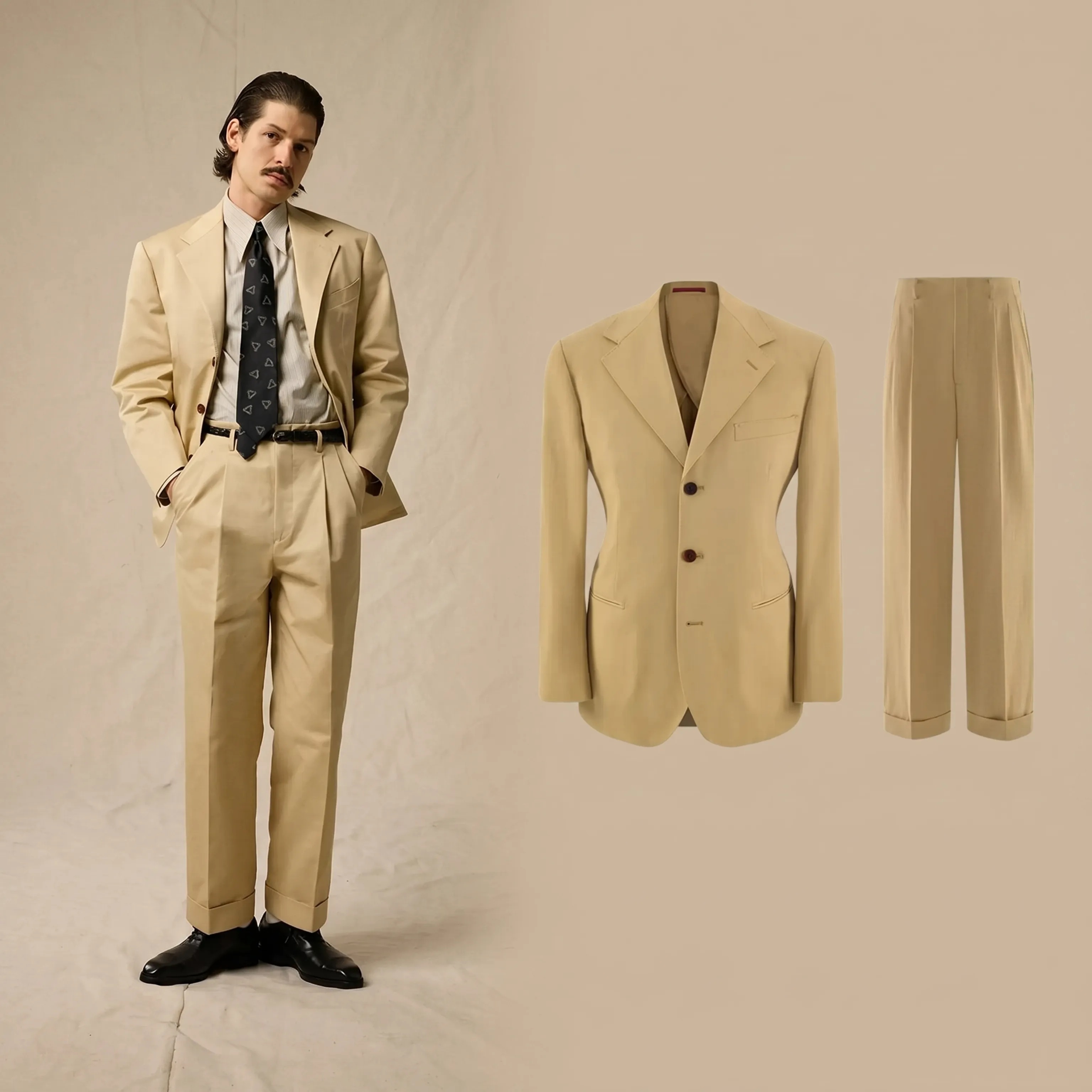 Khaki Cotton Suit - Image 5