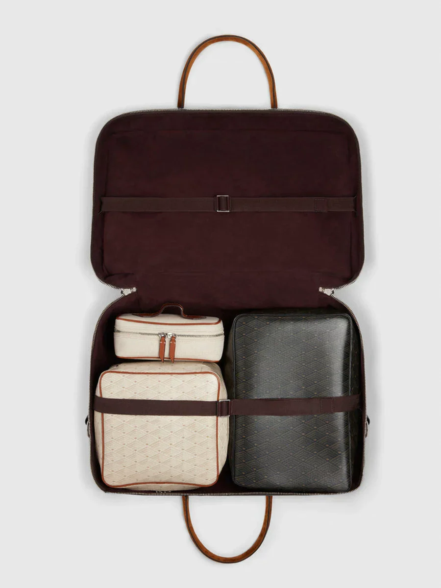 Khaki Top-Grain Leather Weekender - Image 5