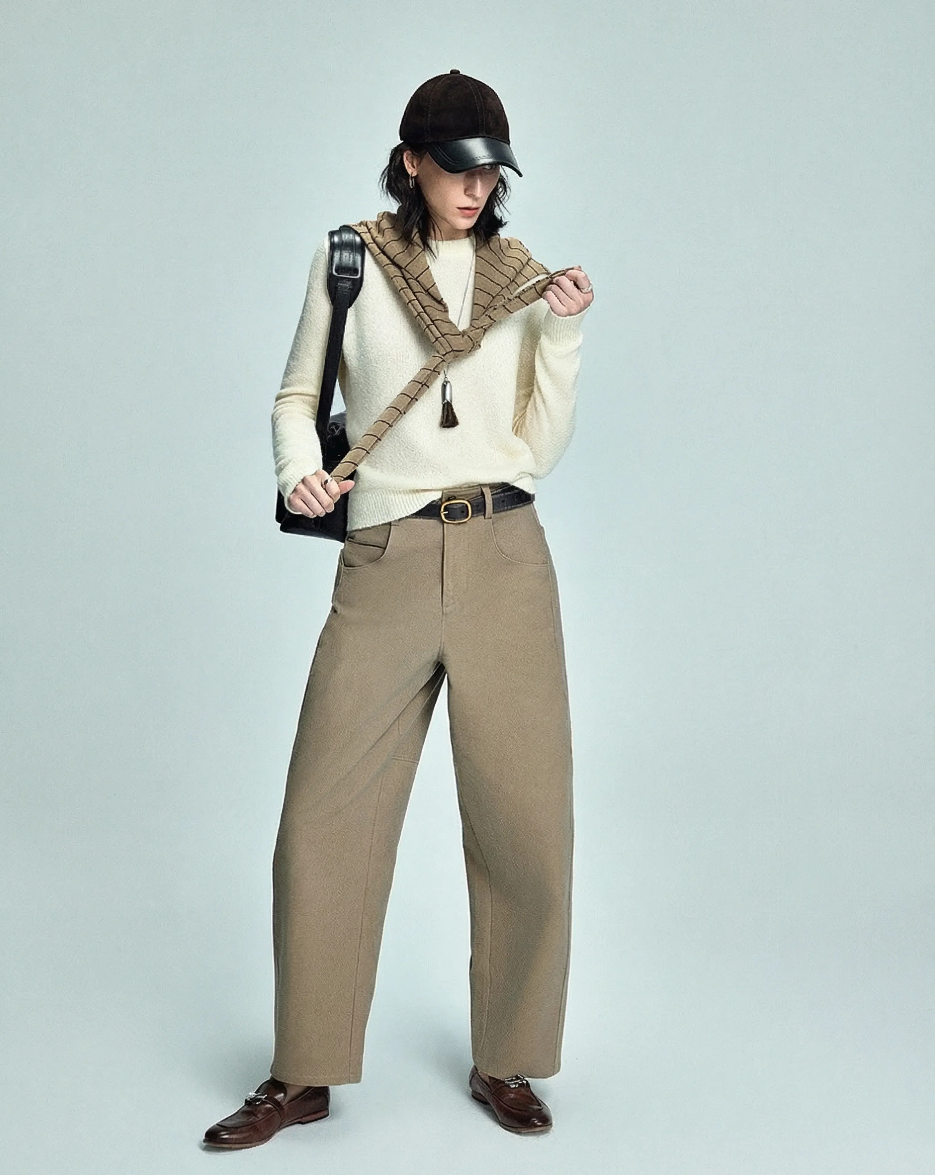 Khaki Wide-Leg Pants - Image 3
