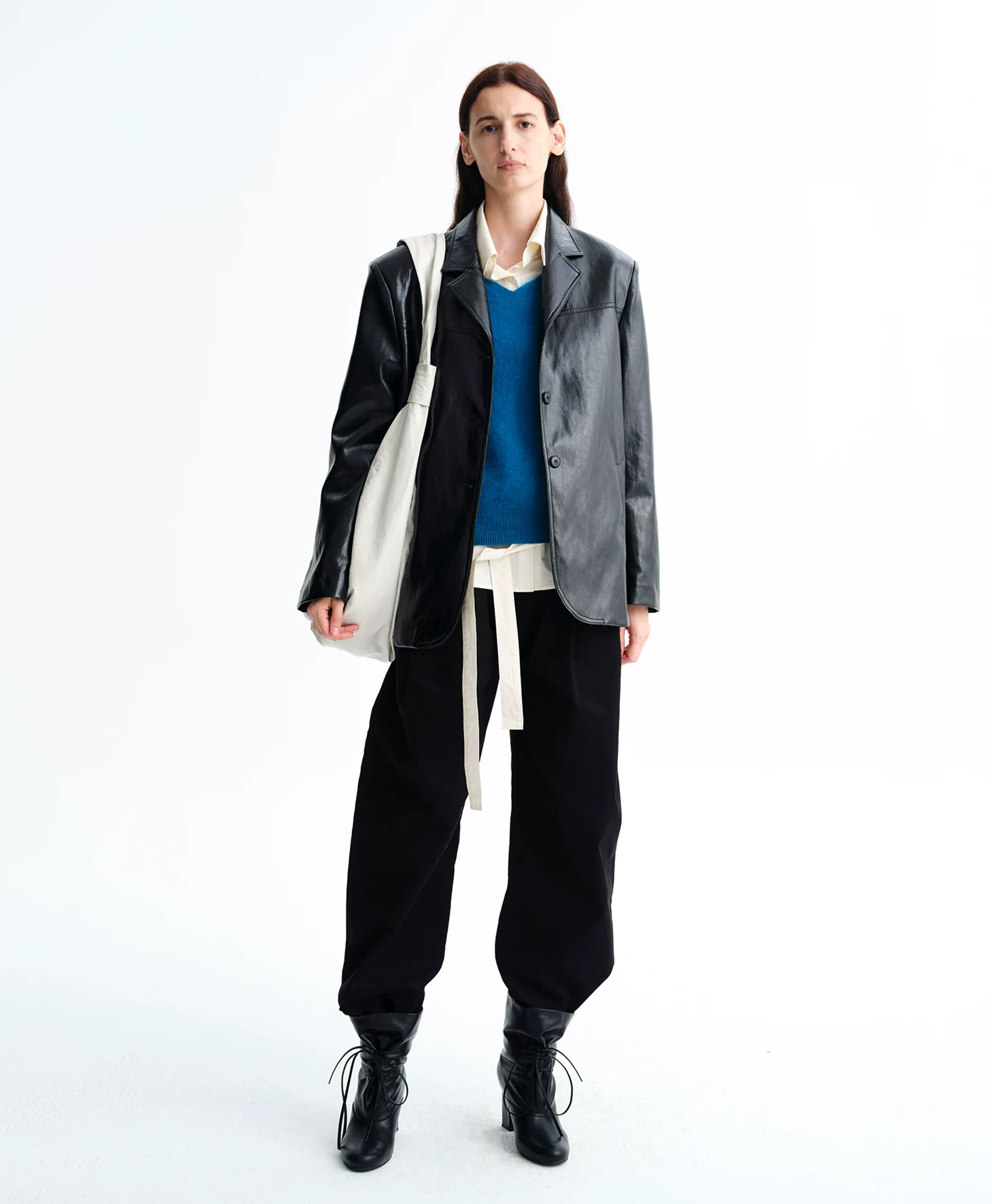 Klein Blue V‑Neck Cashmere‑Blend Sweater - Image 4