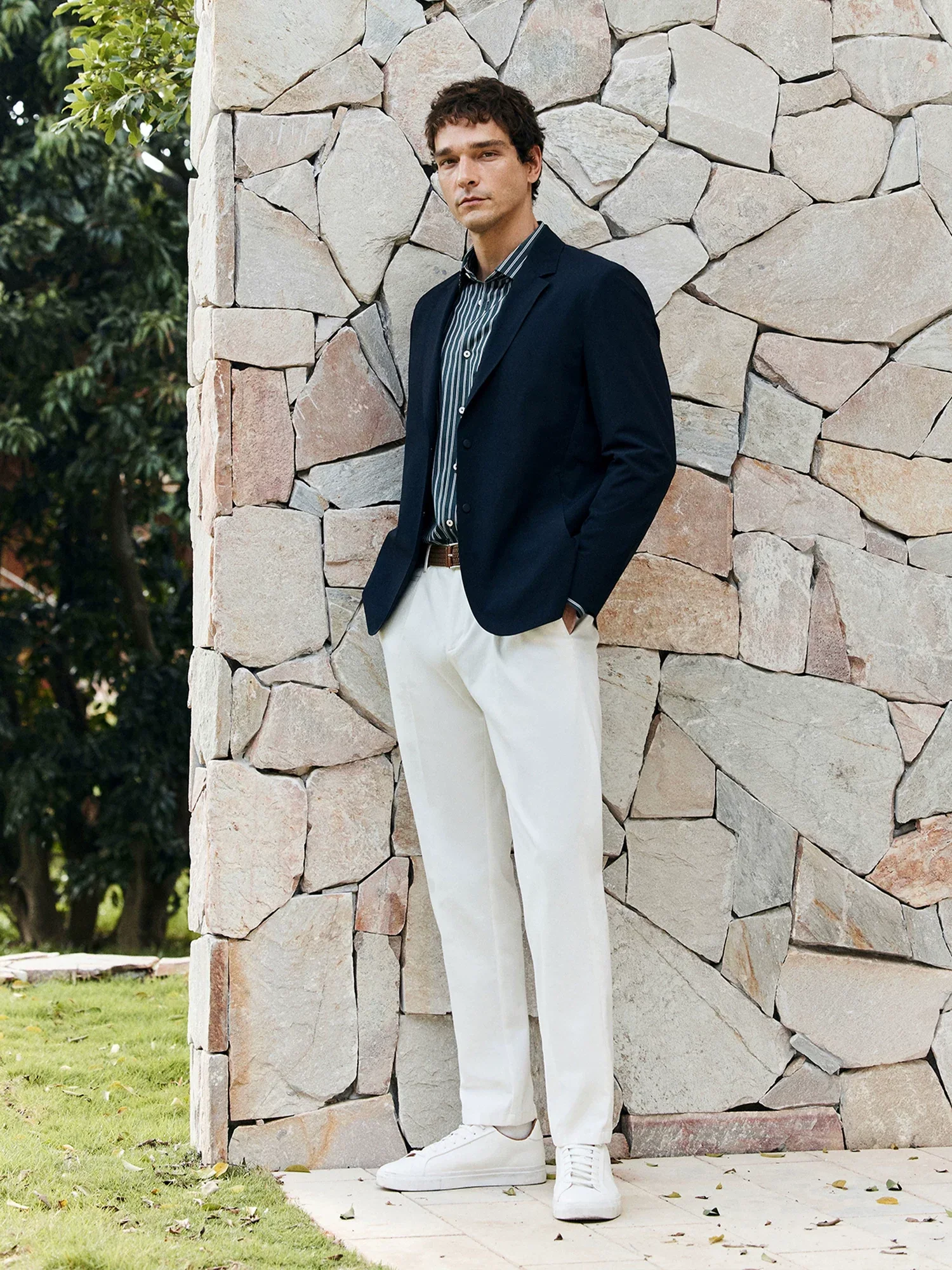 Knit-Back Stretch Blazer