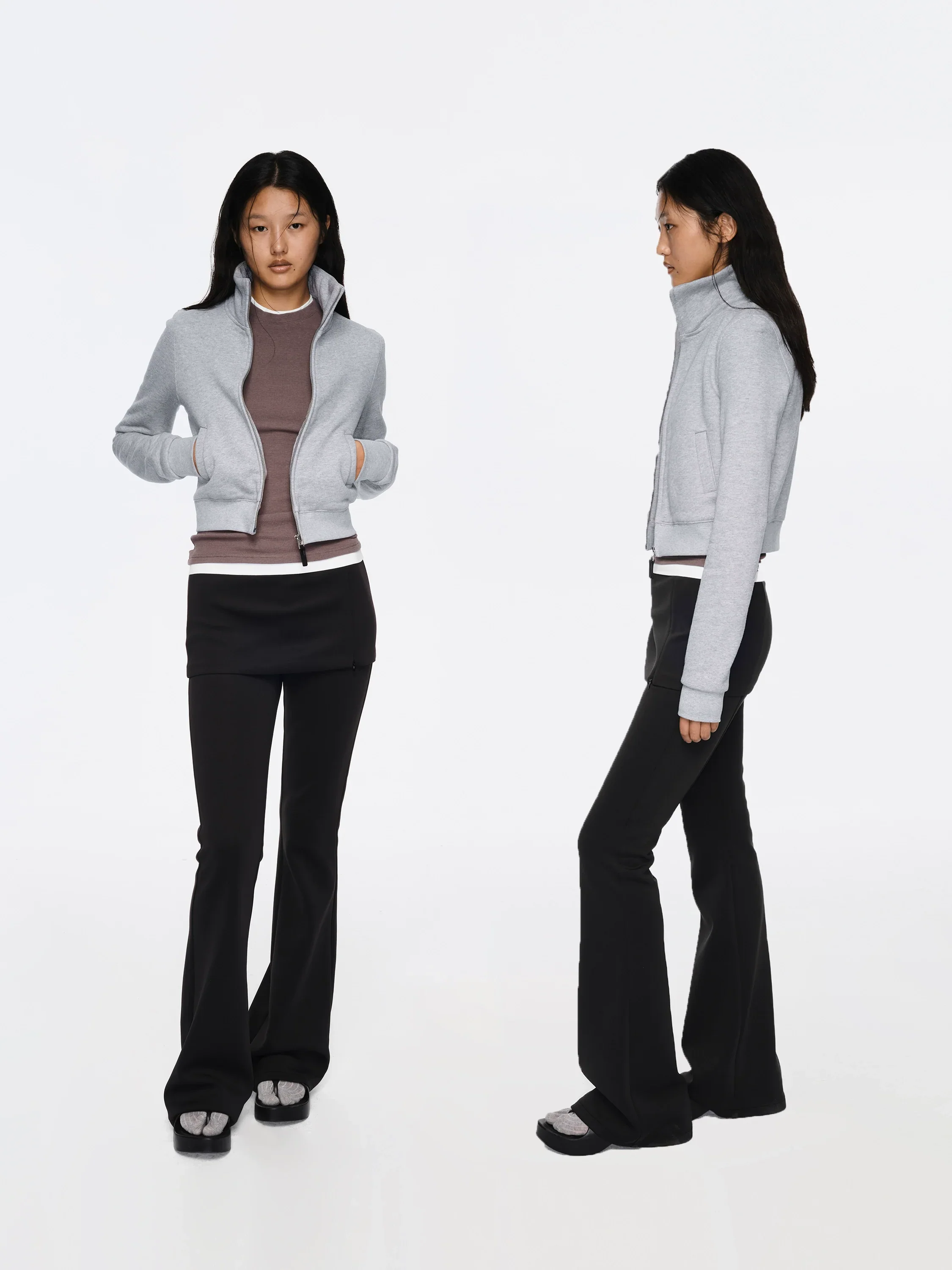 Knit Flared Pant-Skirt Set