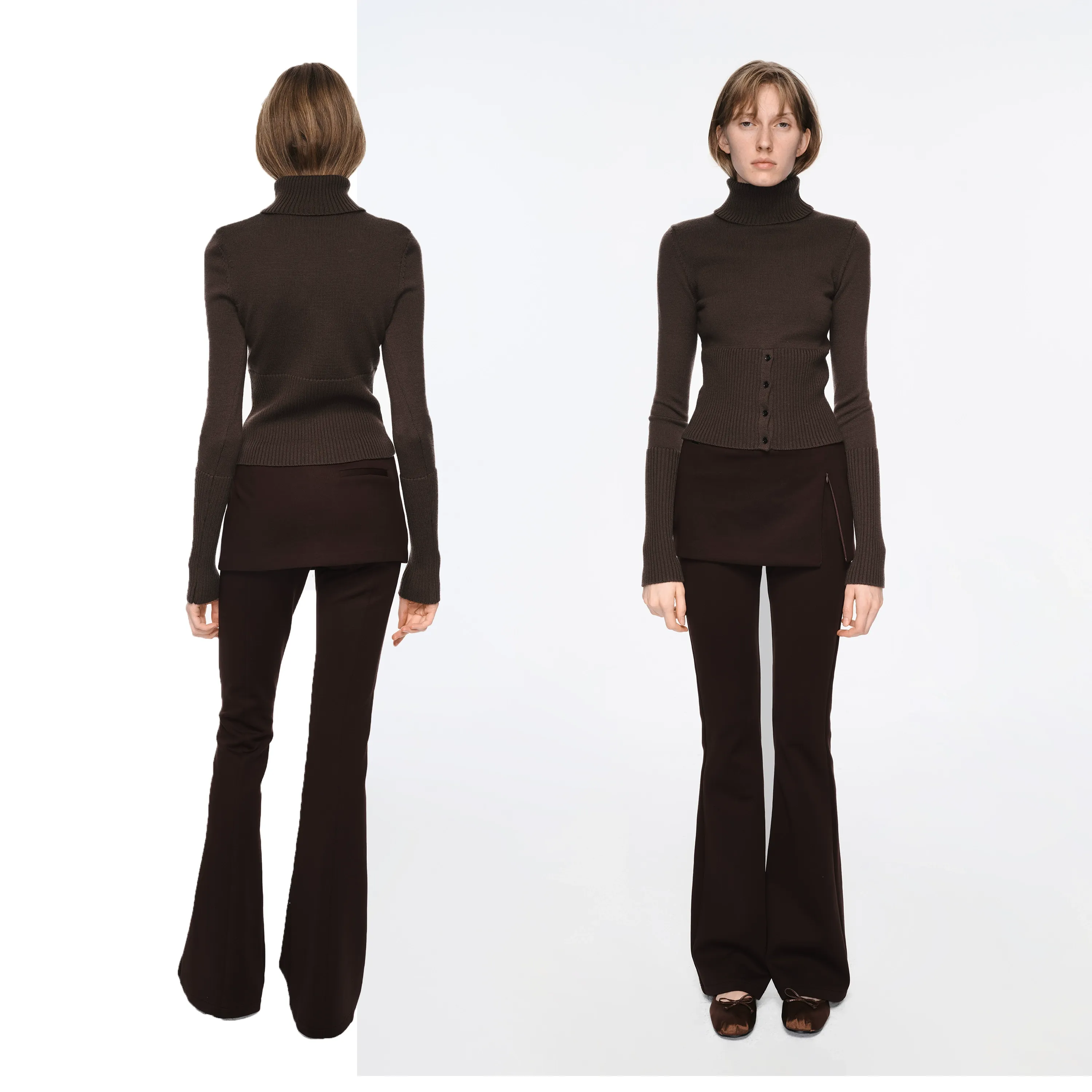 Knit Flared Pant-Skirt Set - Image 10