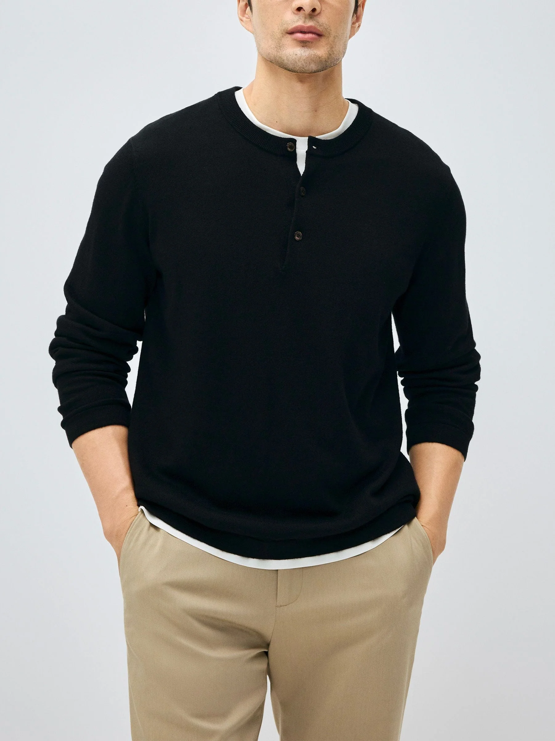 Knit Henley Sweater - Image 3