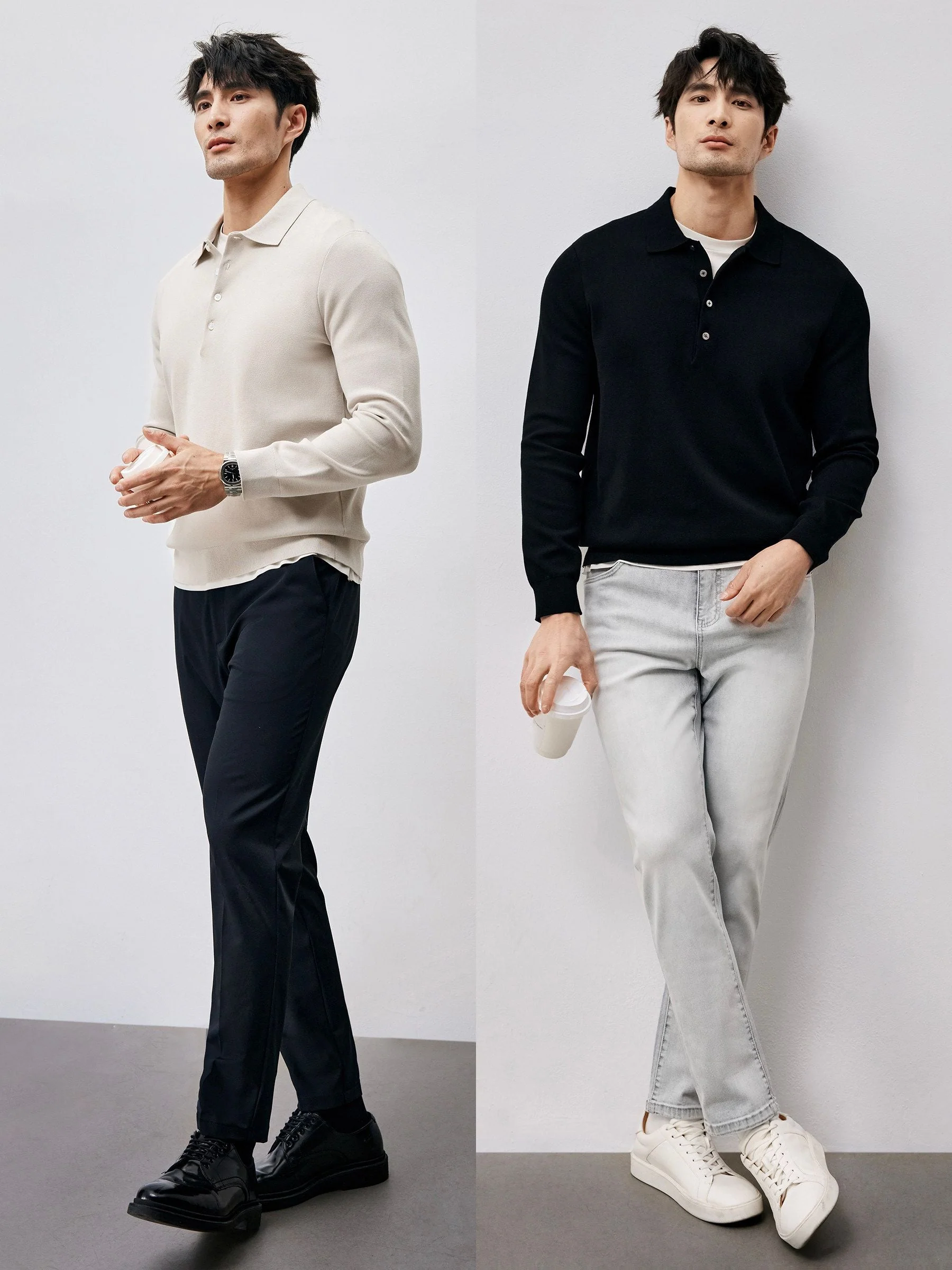 Knit Long Sleeve Polo - Image 5