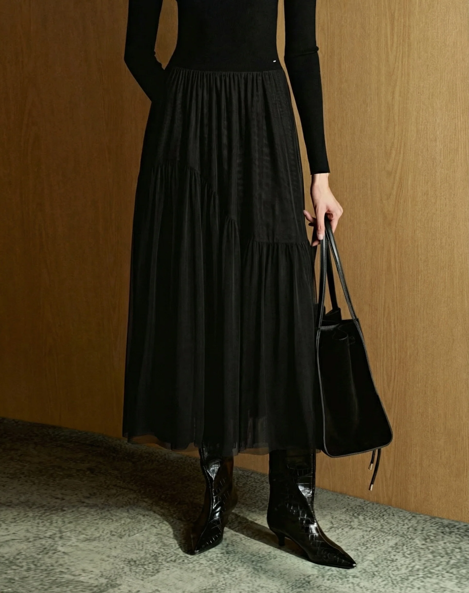 Knit Tulle Midi Dress - Image 2