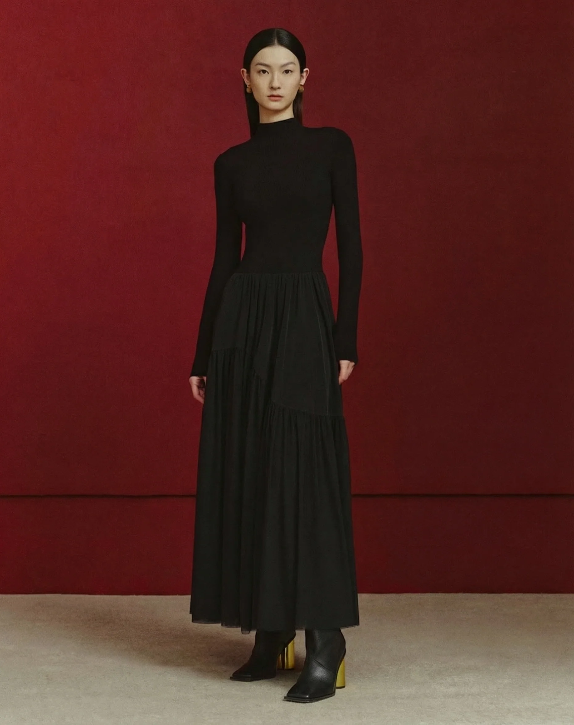 Knit Tulle Midi Dress - Image 3