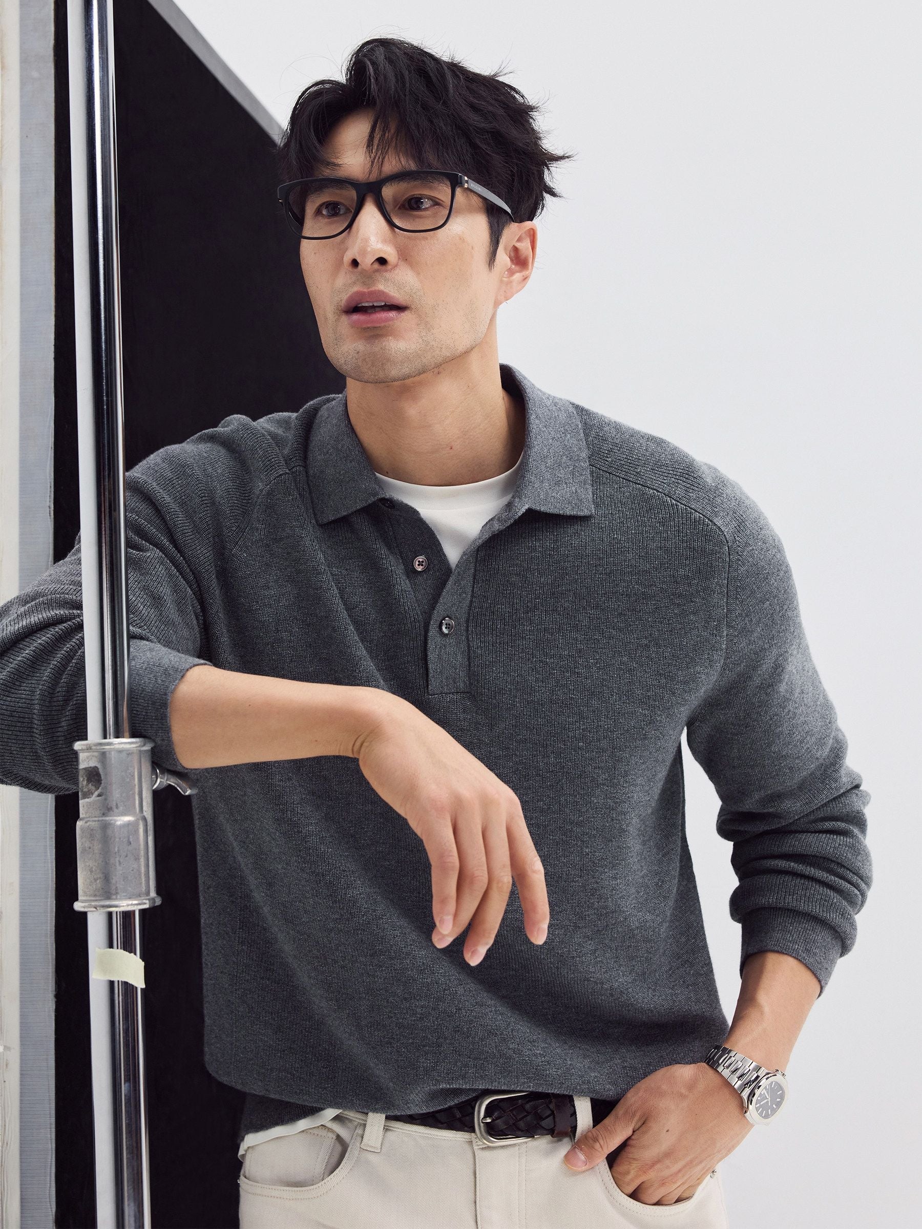 Knitted Polo Sweater - Image 3