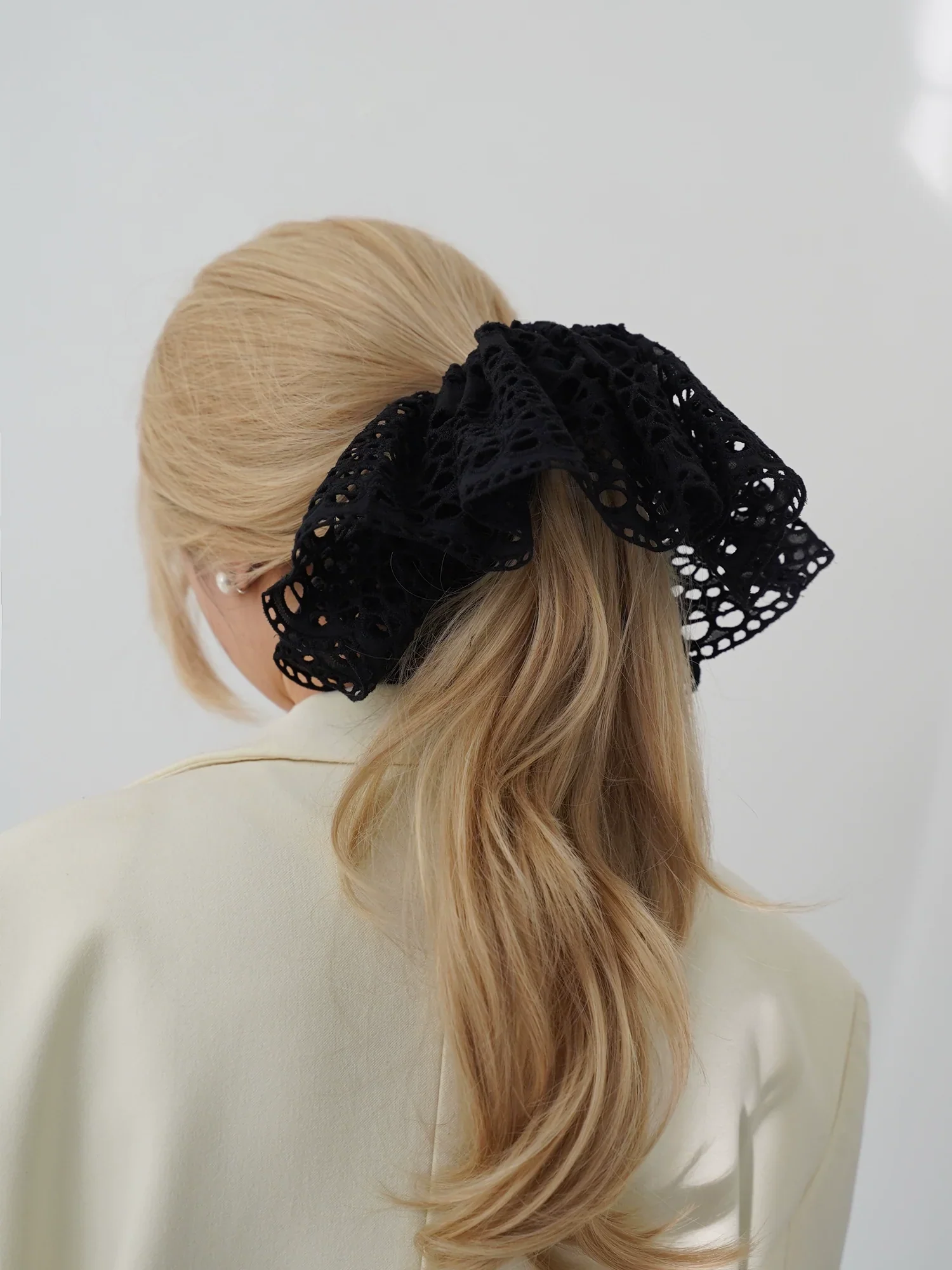 Lace Embroidered Hair Scrunchie