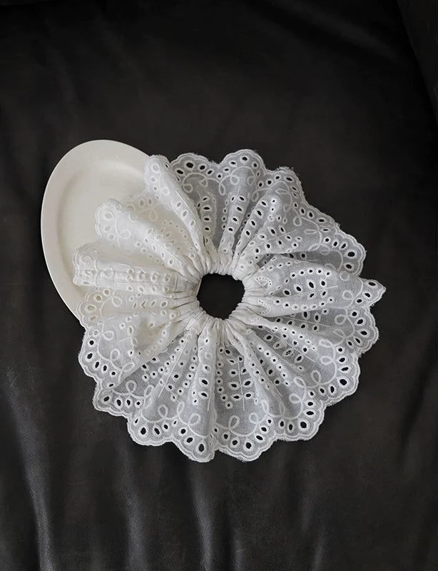 Lace Embroidered Hair Scrunchie - Image 10