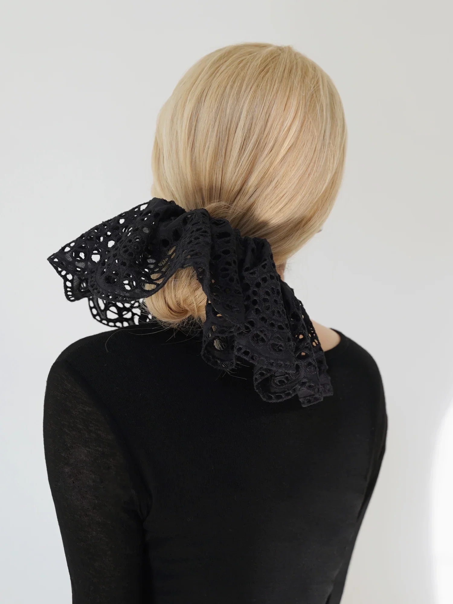 Lace Embroidered Hair Scrunchie - Image 4