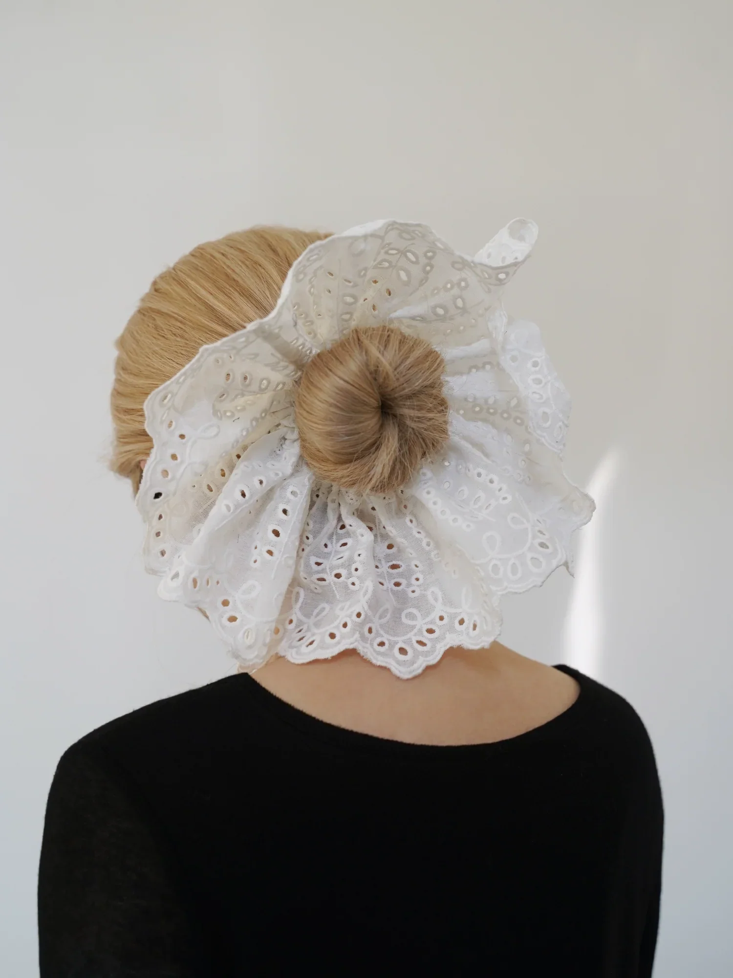 Lace Embroidered Hair Scrunchie - Image 5